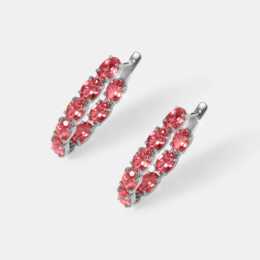 Серебряные серьги с корундами