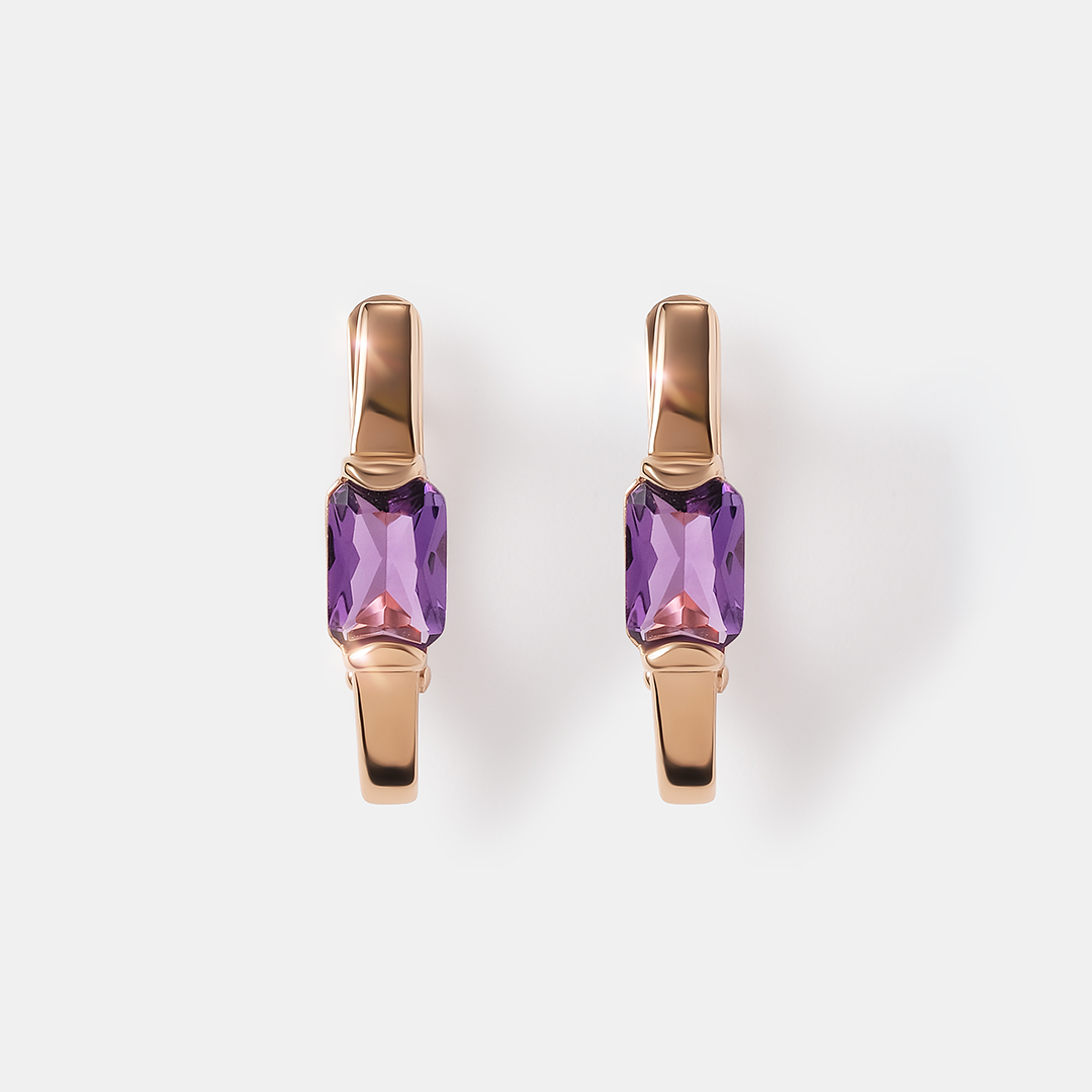 Серебряные серьги с аметистами