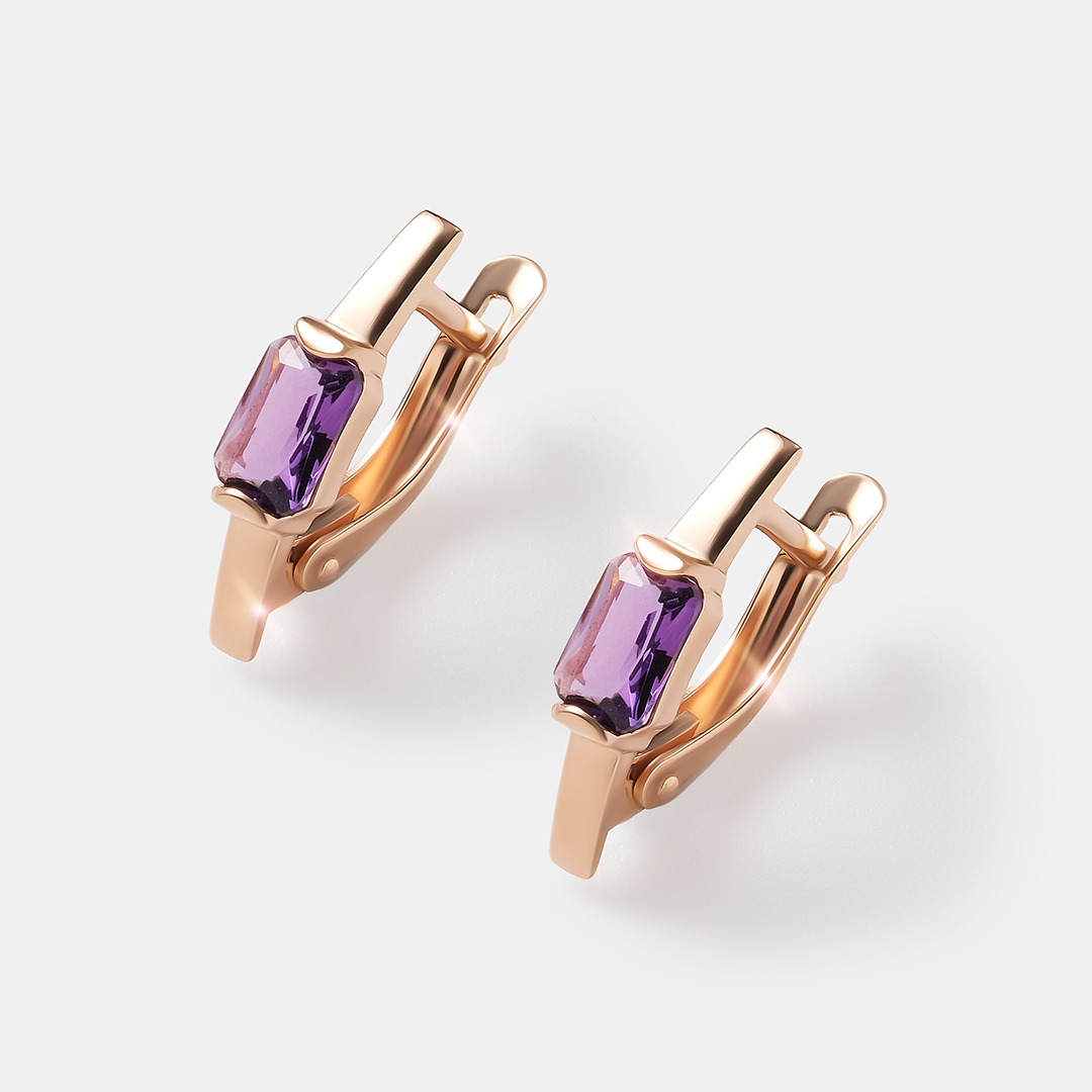 Серебряные серьги с аметистами