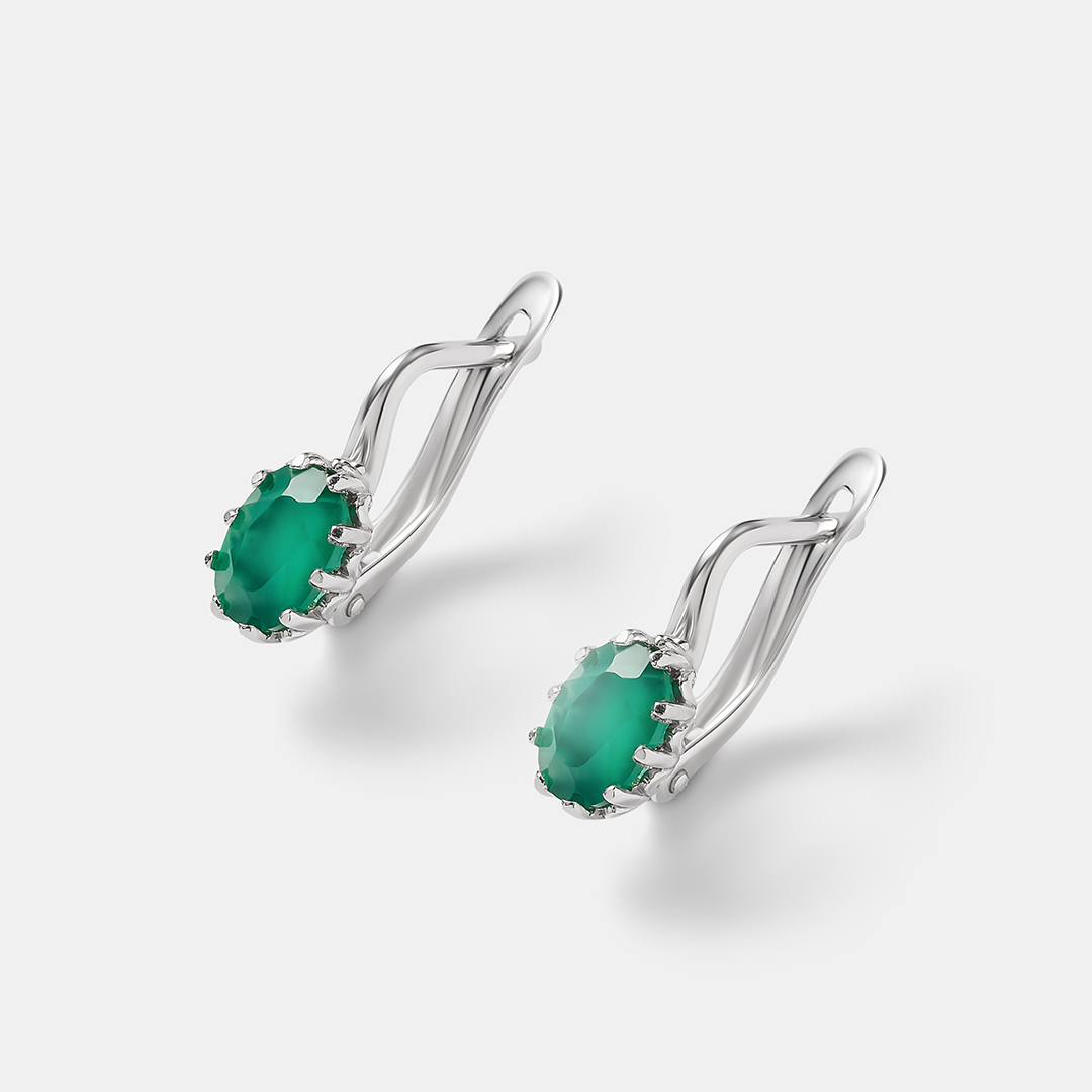 Серебряные серьги с агатами