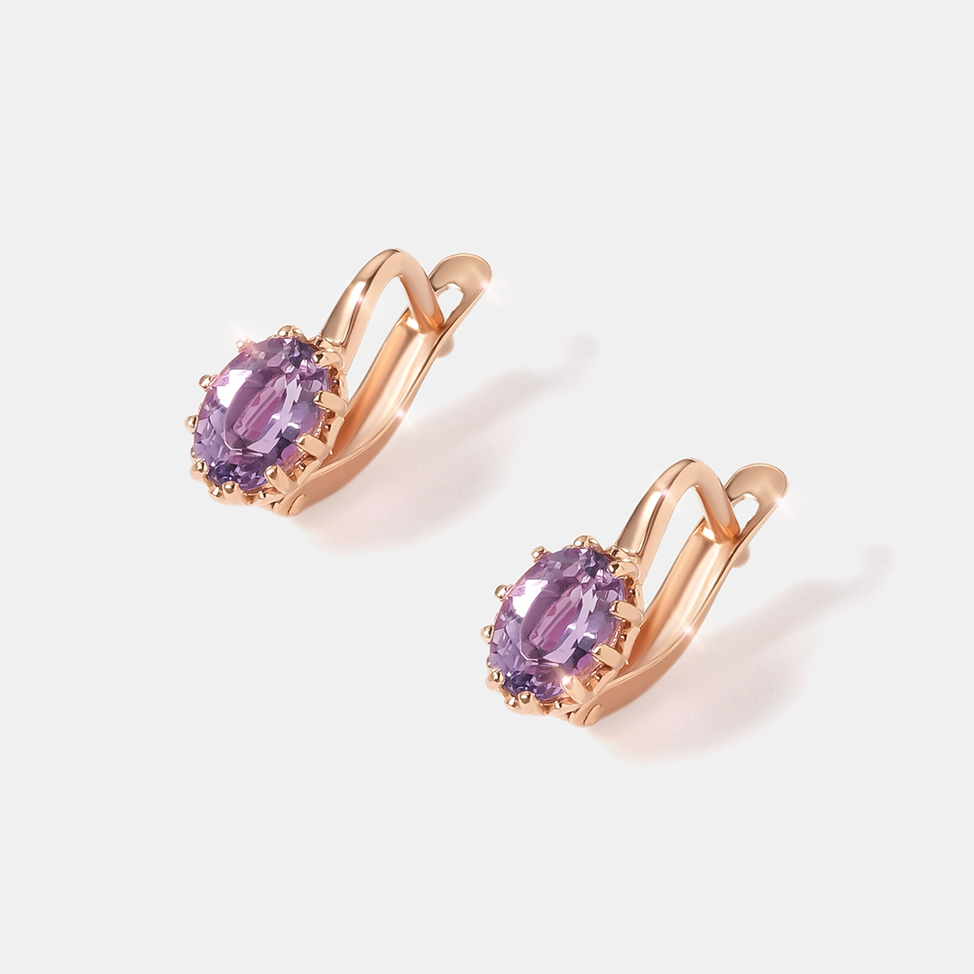 Серебряные серьги с аметистами
