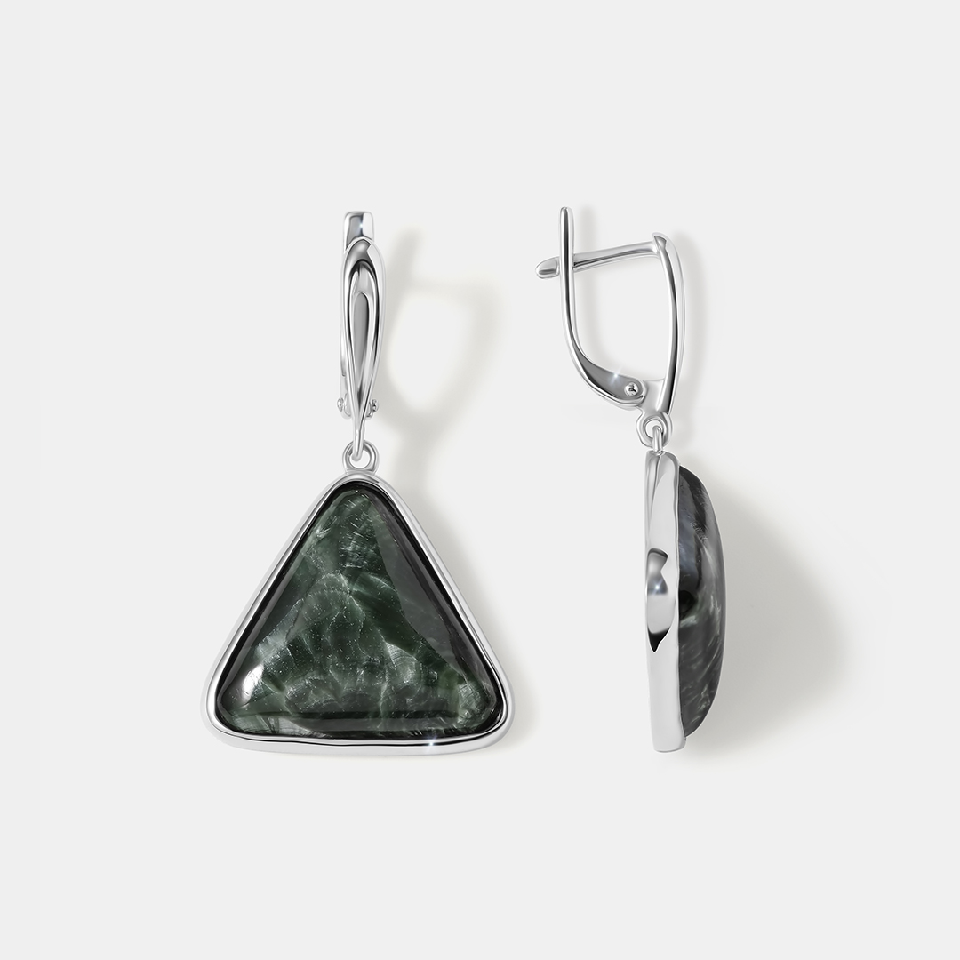 Серебряные серьги с серафинитами
