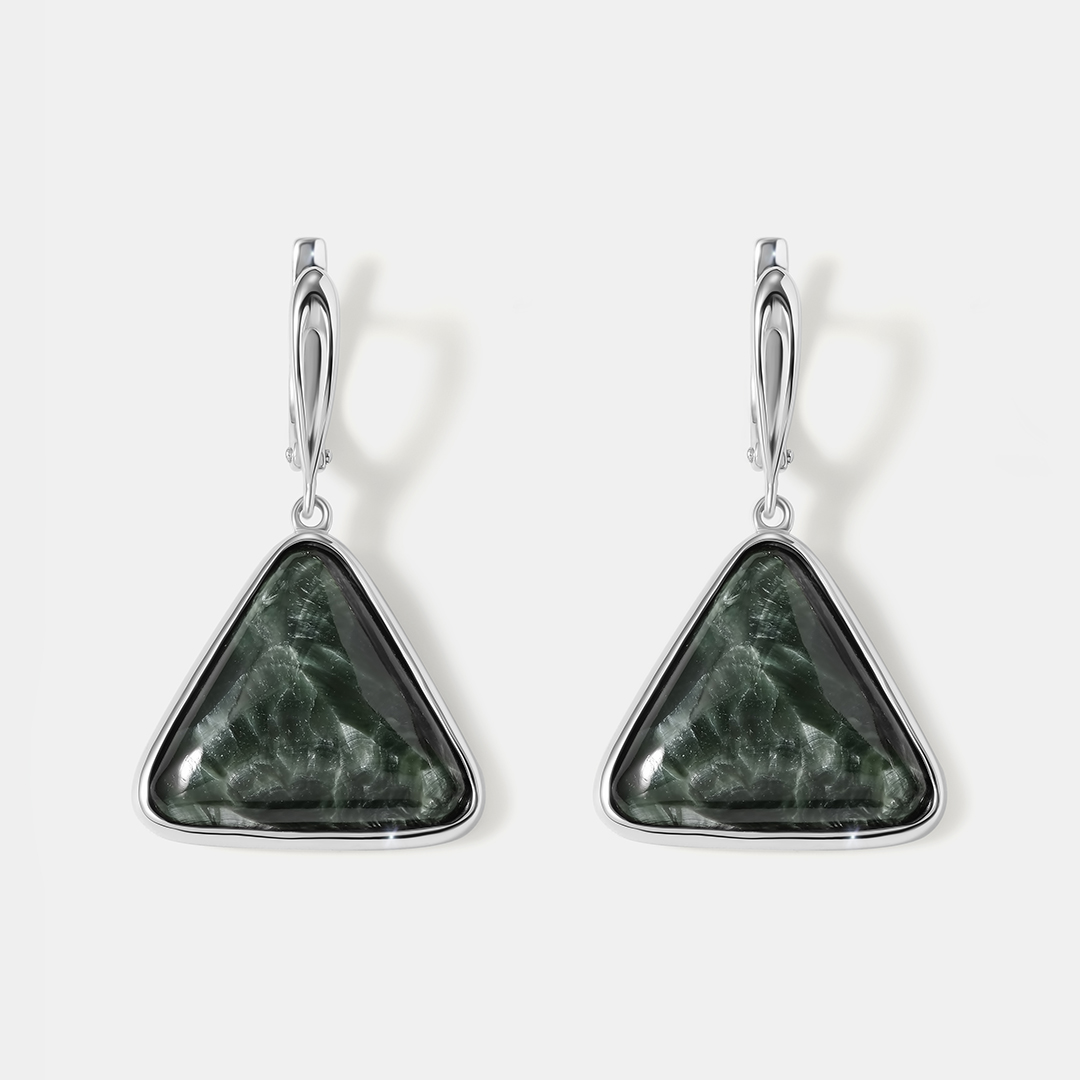Серебряные серьги с серафинитами