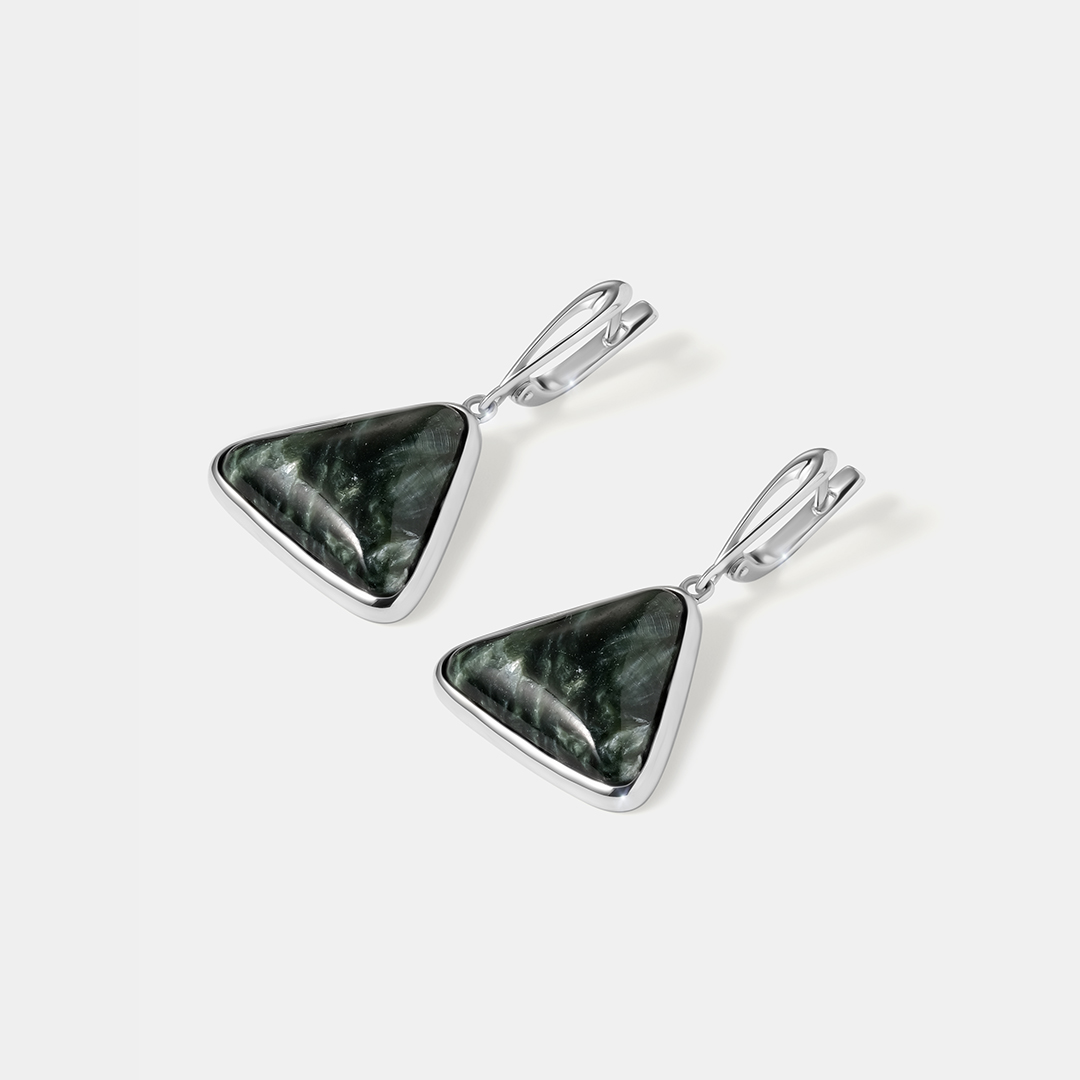 Серебряные серьги с серафинитами