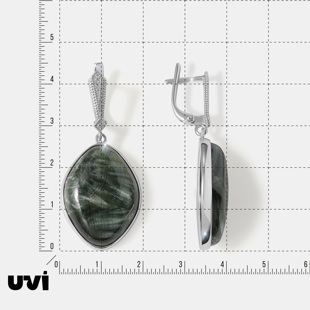Серебряные серьги с серафинитами