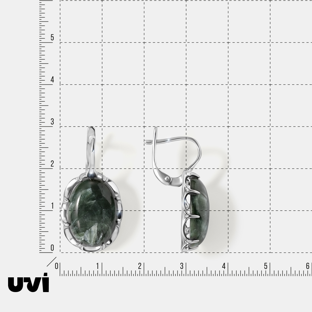 Серебряные серьги с серафинитами