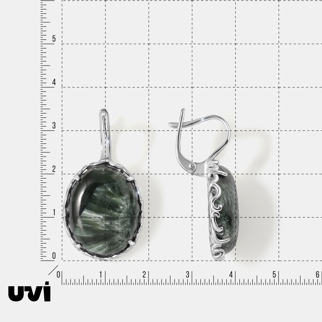 Серебряные серьги с серафинитами