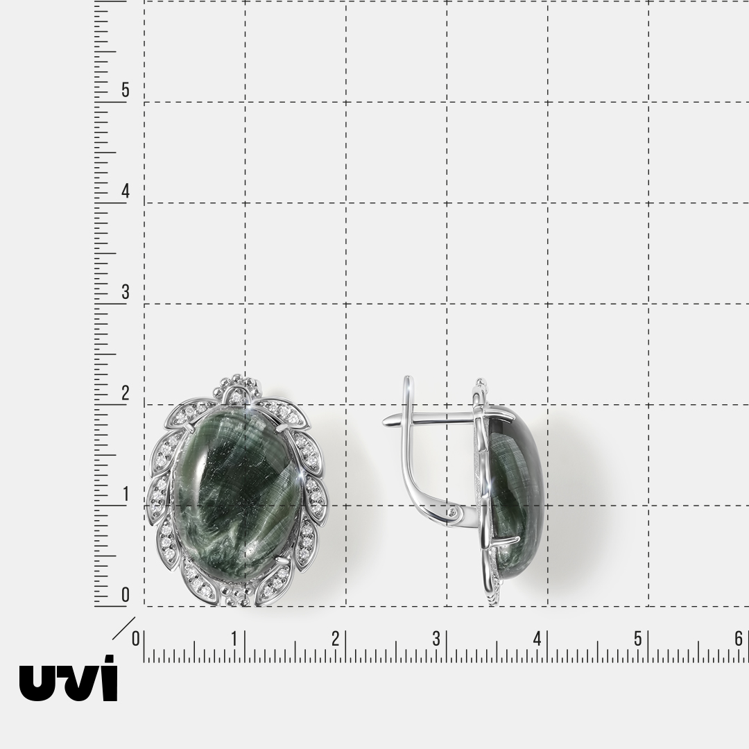 Серебряные серьги с серафинитами