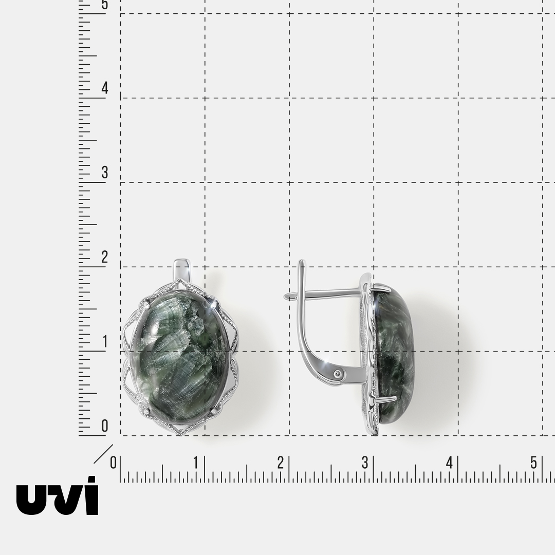 Серебряные серьги с серафинитами