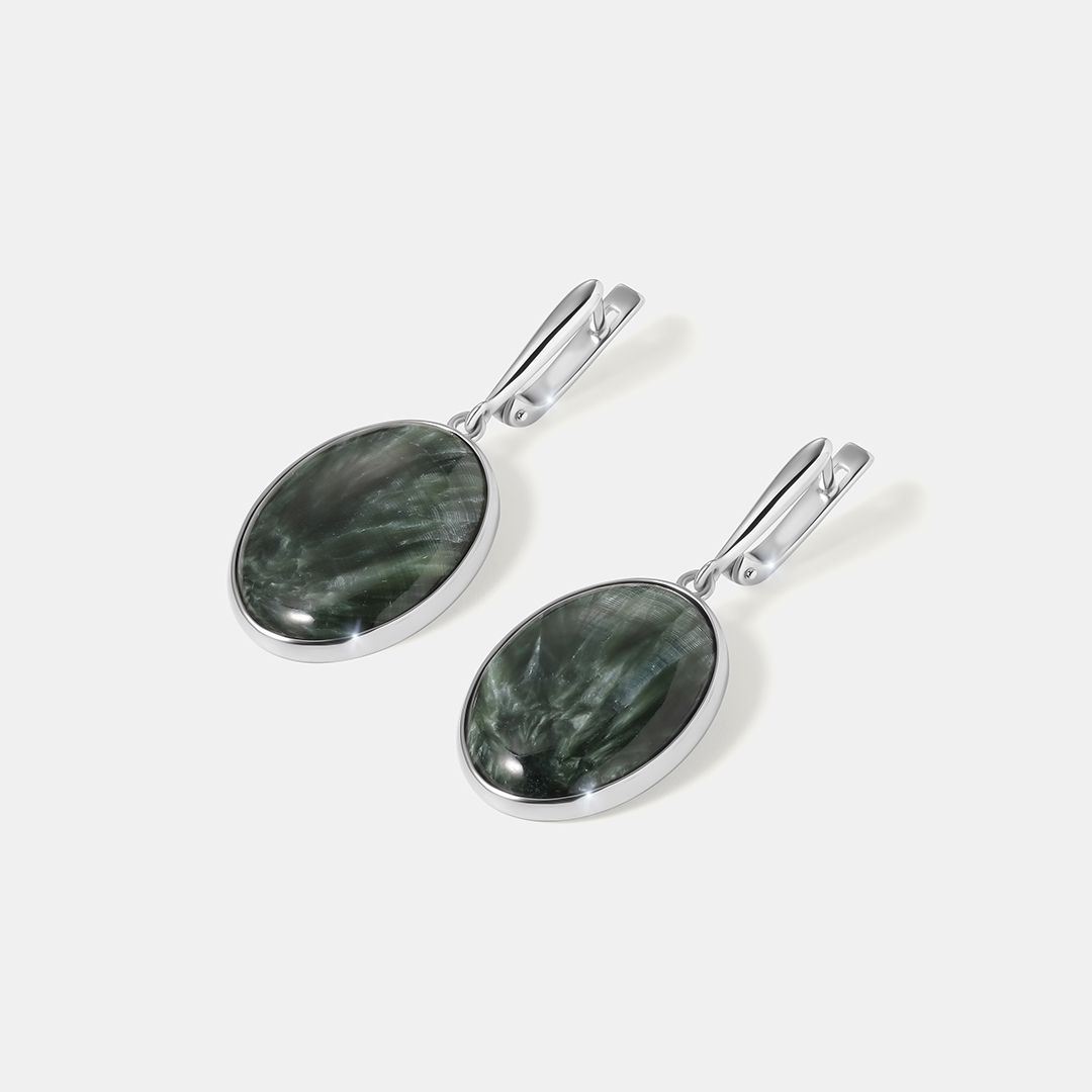 Серебряные серьги с серафинитами
