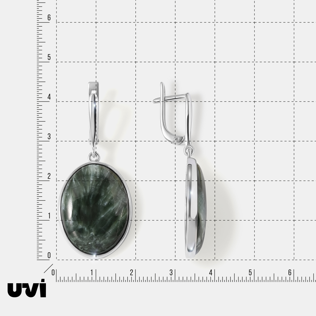 Серебряные серьги с серафинитами
