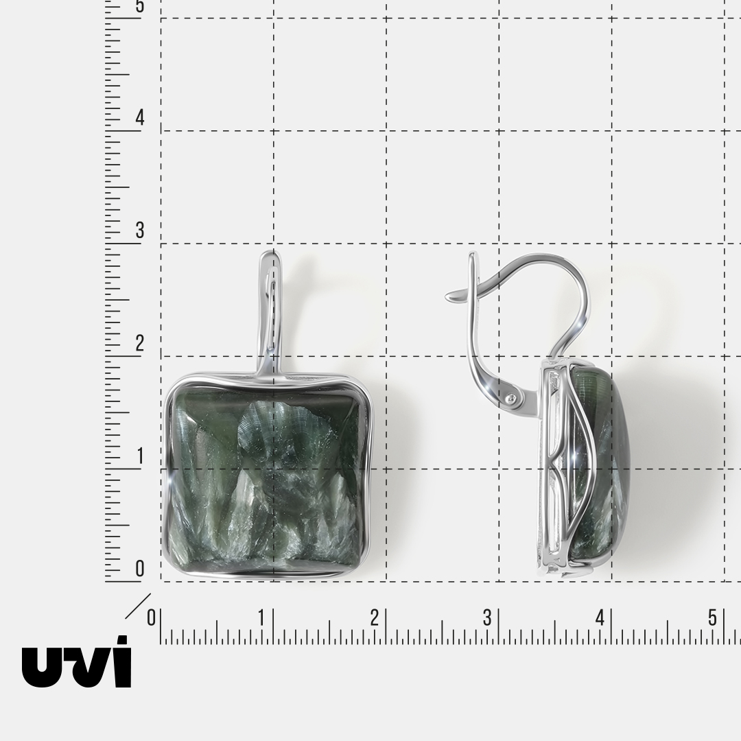 Серебряные серьги с серафинитами