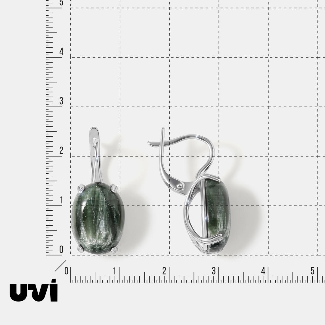 Серебряные серьги с серафинитами