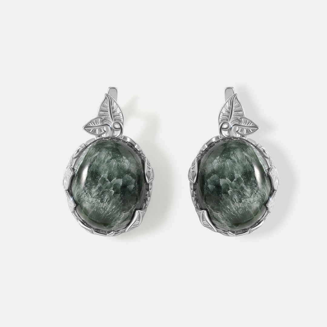 Серебряные серьги с серафинитами