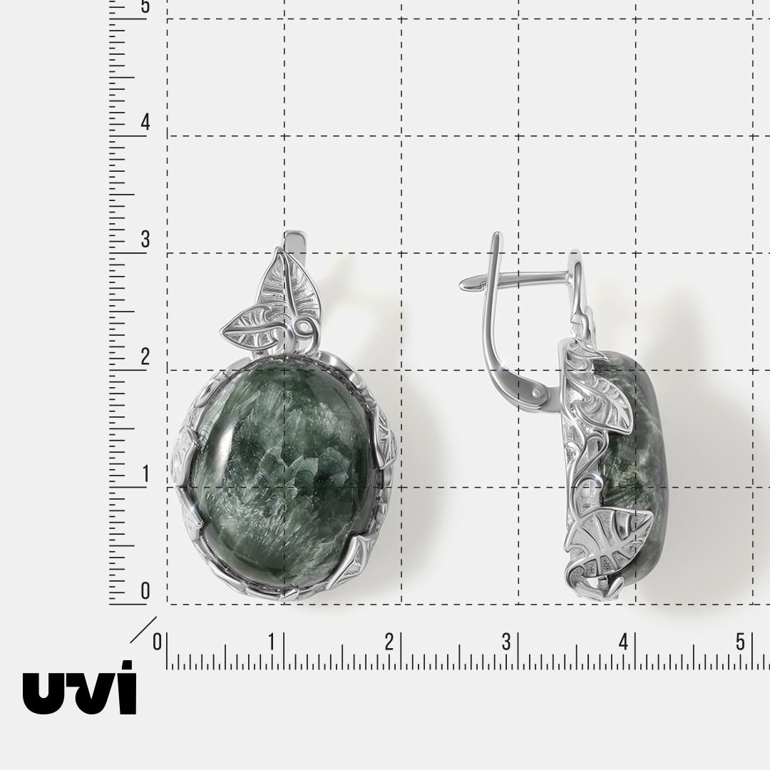 Серебряные серьги с серафинитами
