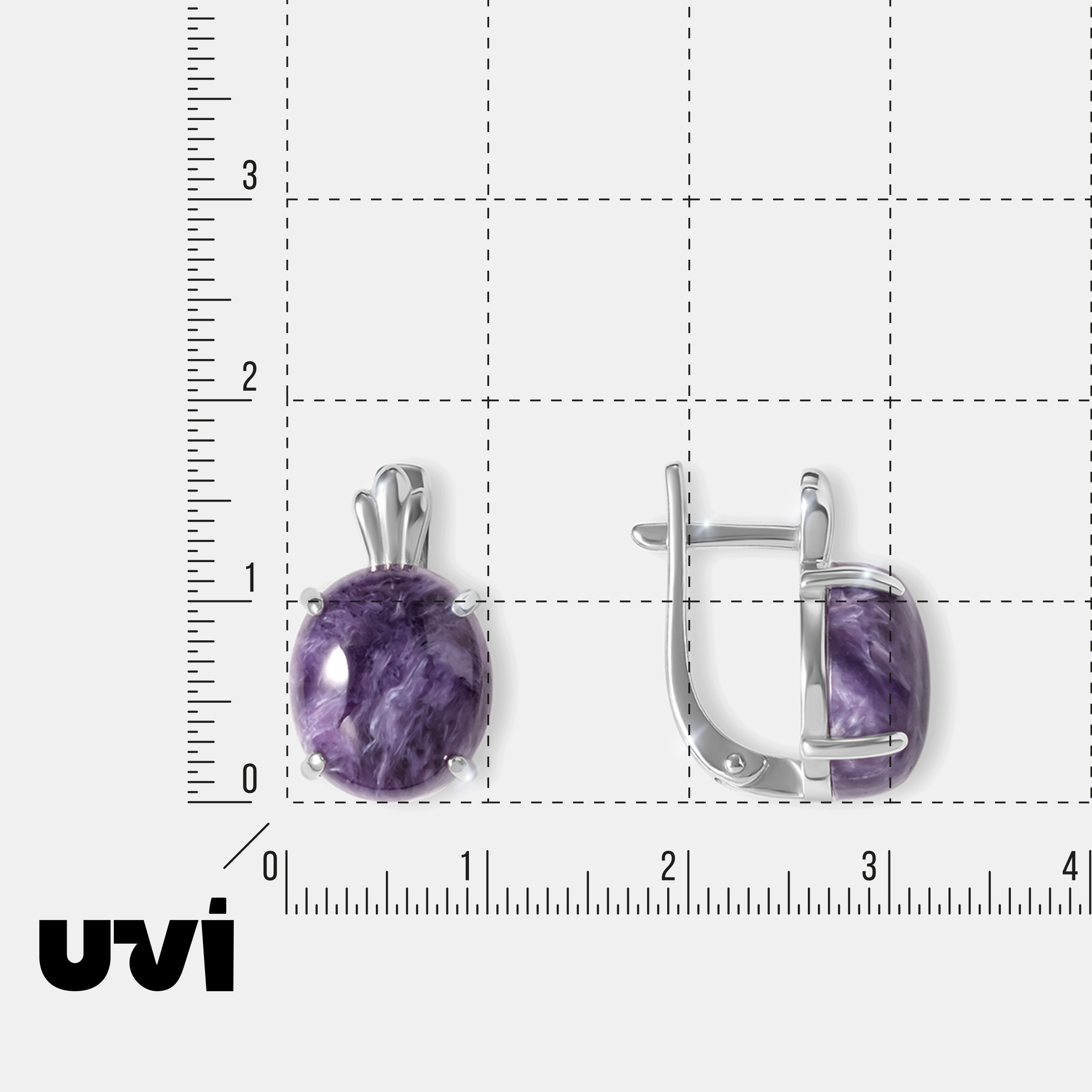 Серебряные серьги с чароитами