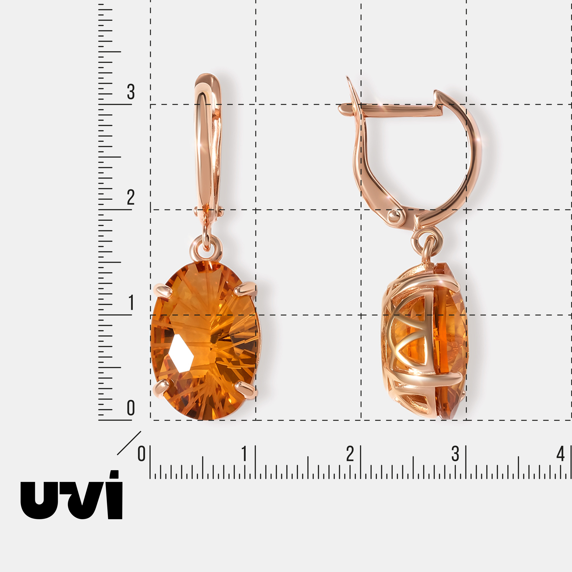 Серебряные серьги с цитринами
