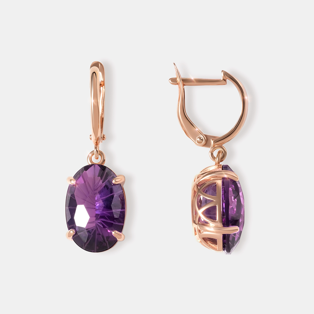 Серебряные серьги с аметистами