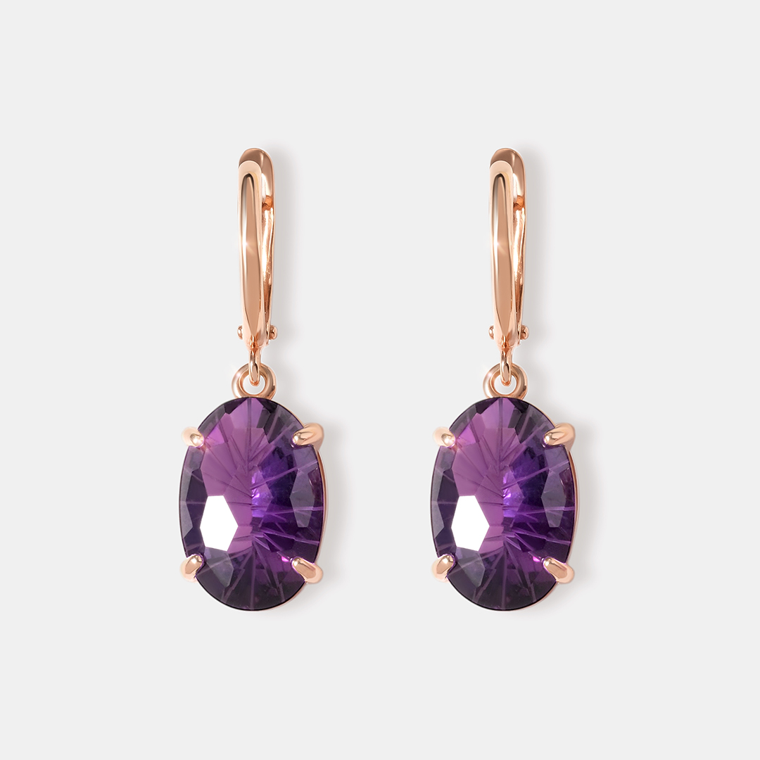Серебряные серьги с аметистами