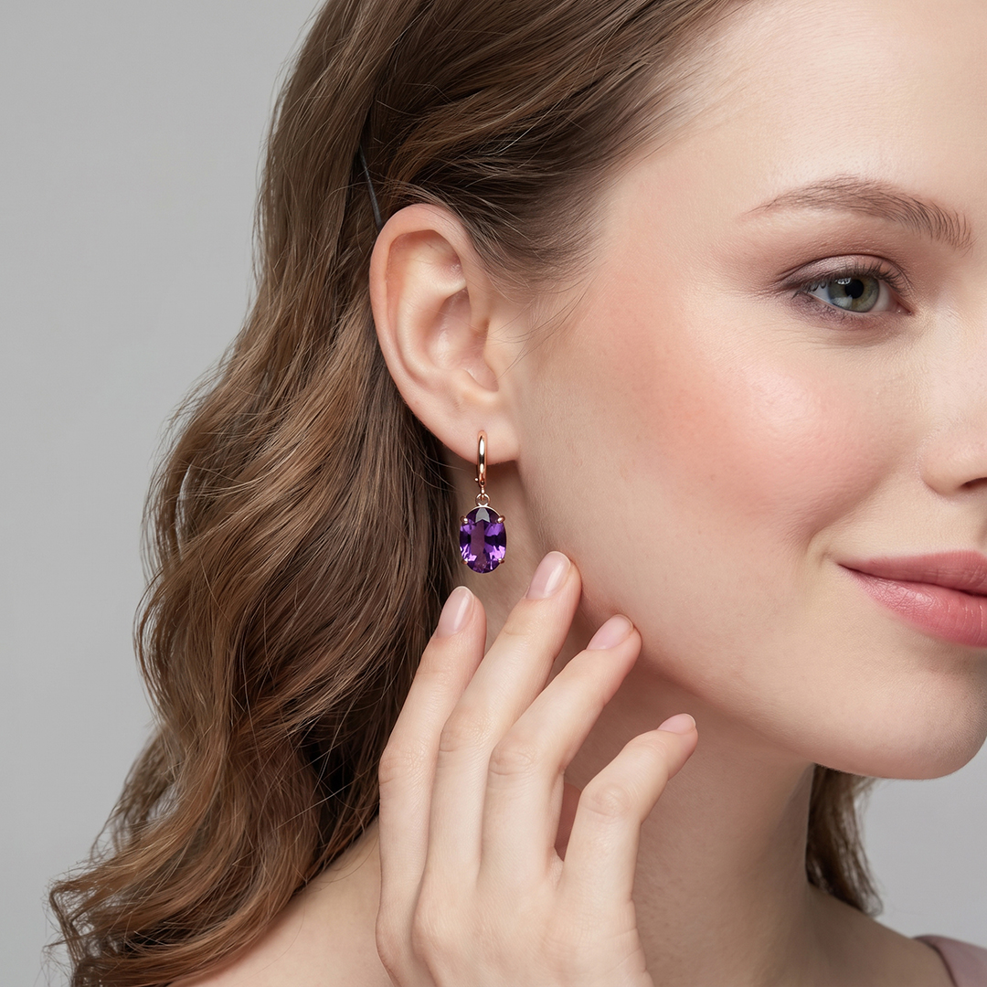 Серебряные серьги с аметистами