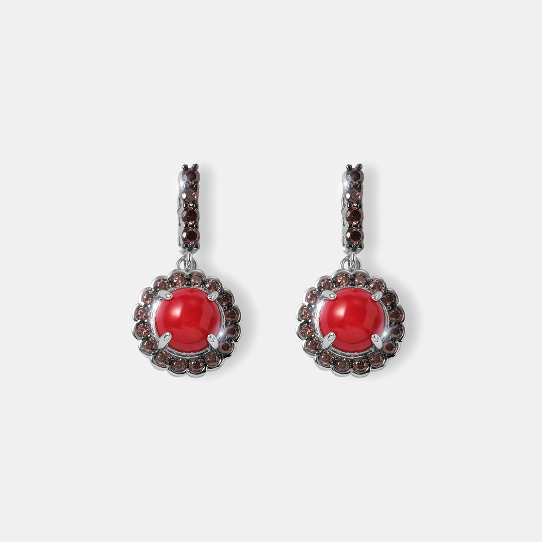Серебряные серьги с кораллами