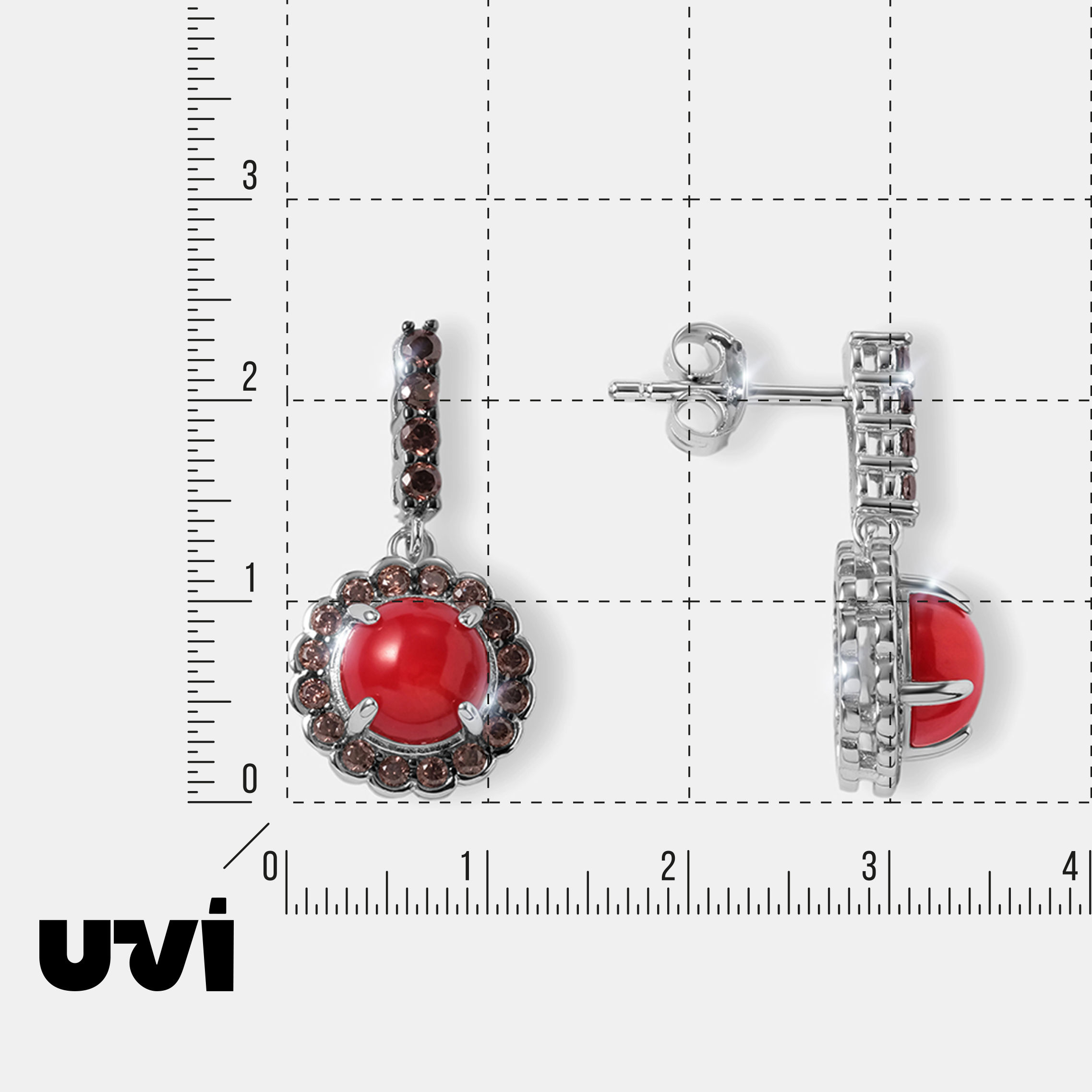 Серебряные серьги с кораллами