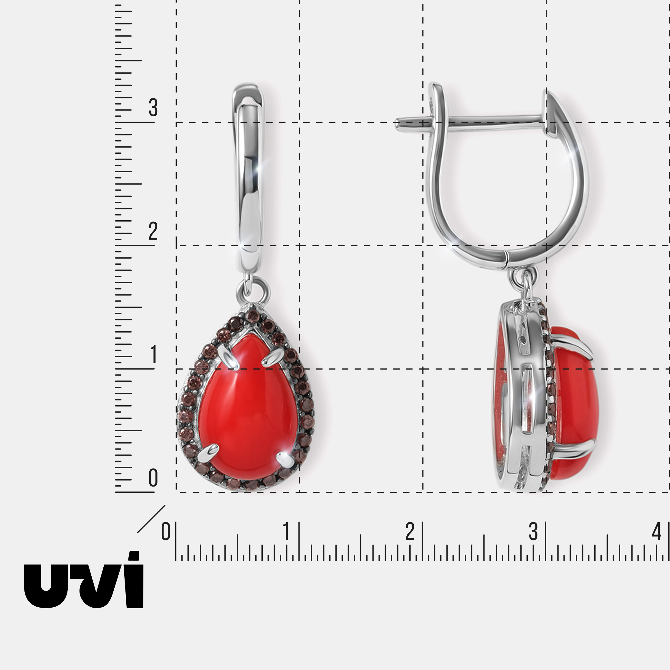 Серебряные серьги с кораллами