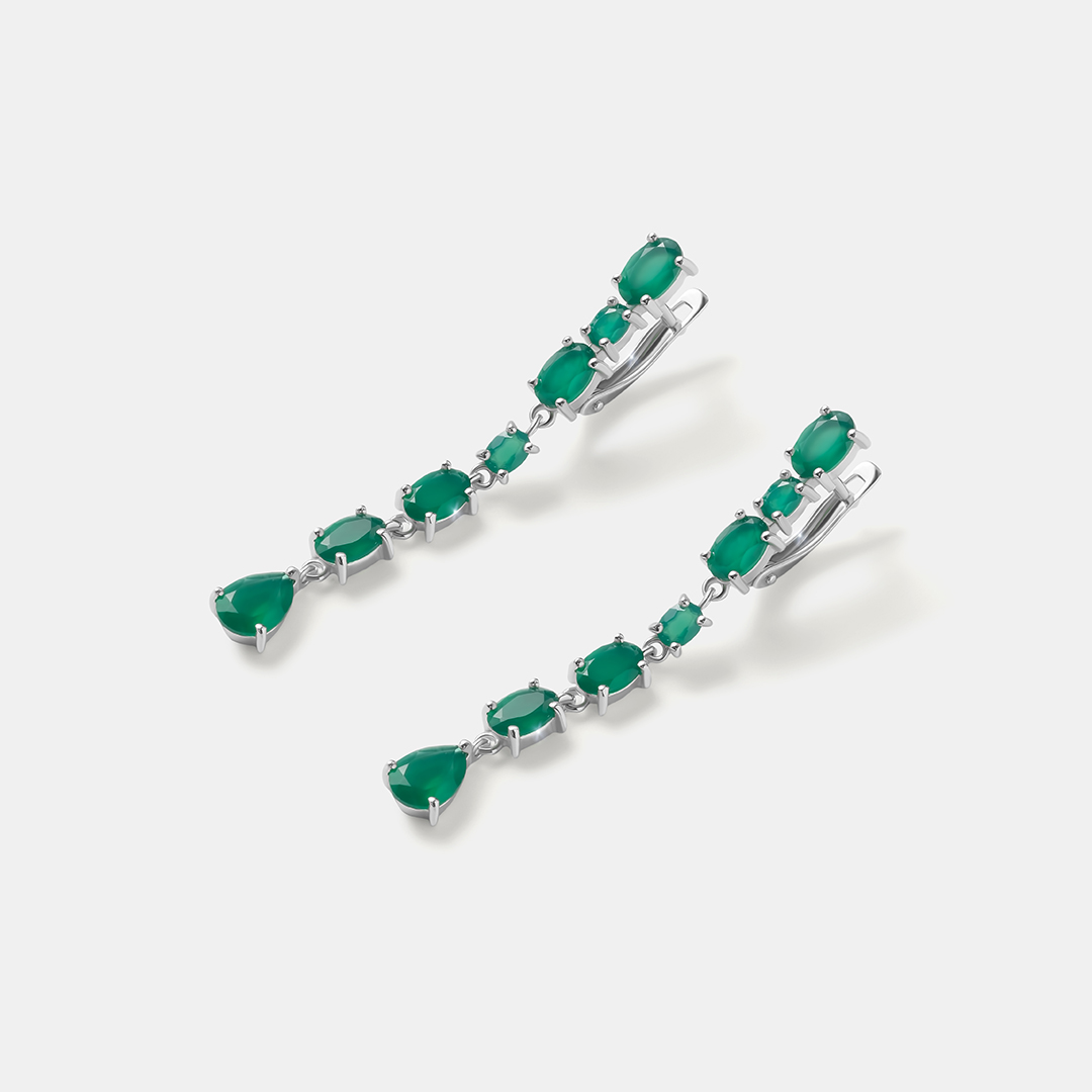 Серебряные серьги с агатами