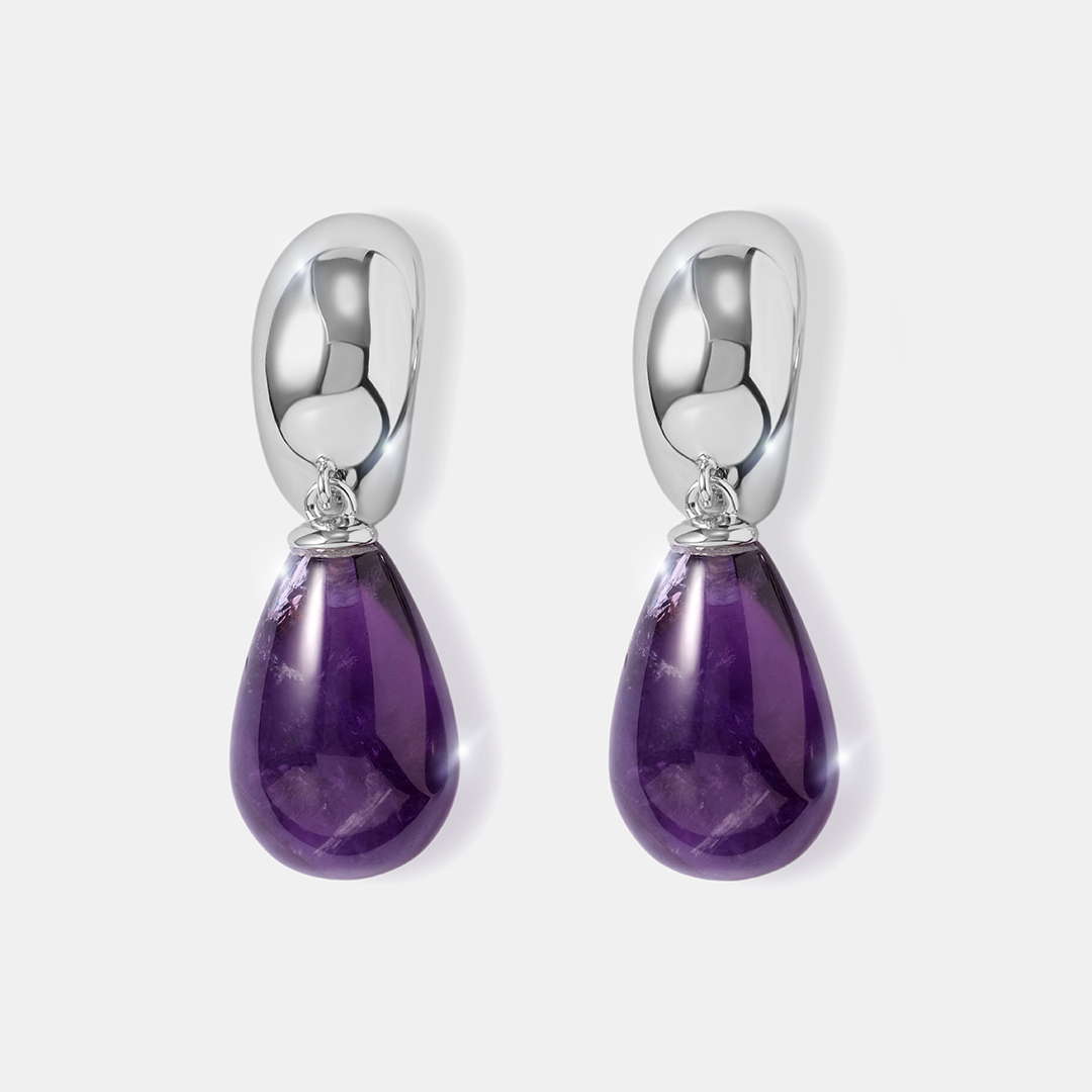 Серебряные серьги с аметистами
