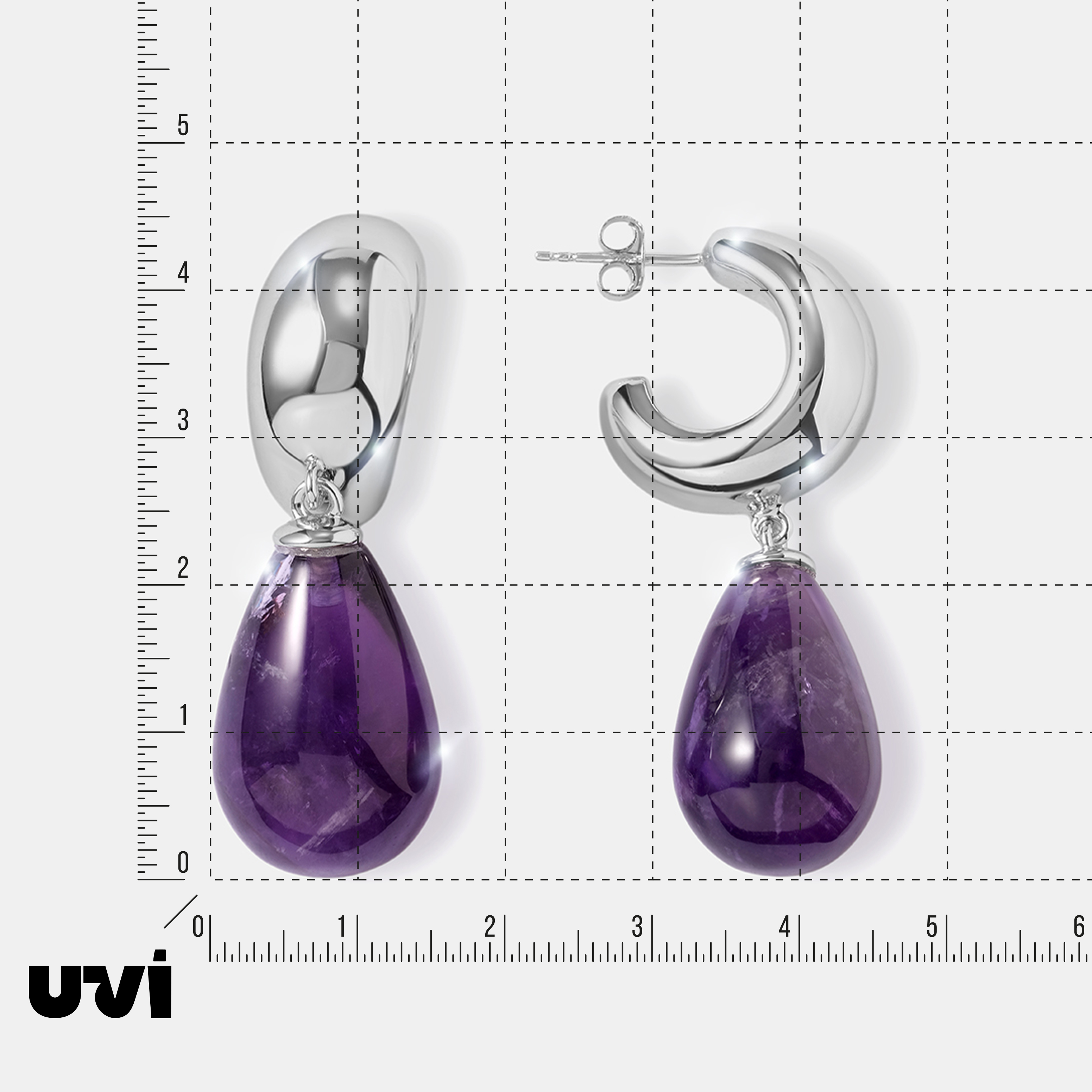 Серебряные серьги с аметистами
