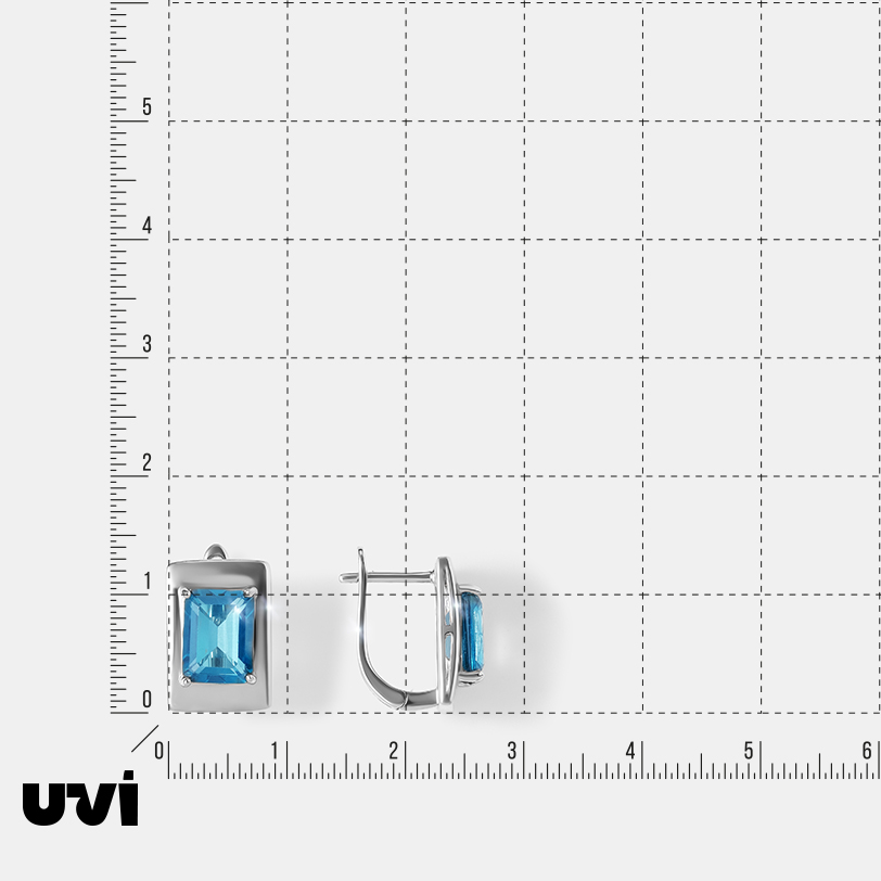 Серебряные серьги с топазами Параиба
