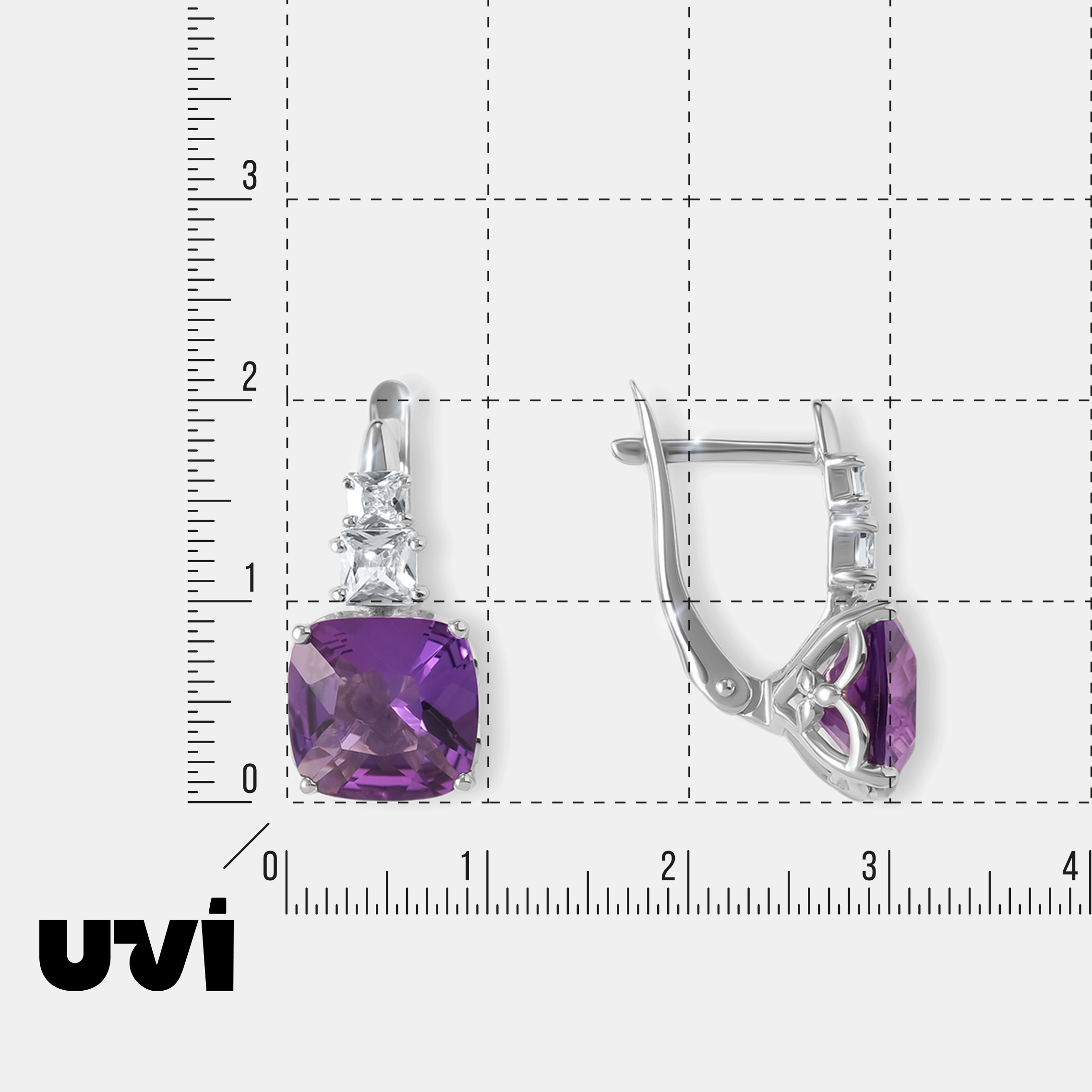 Серебряные серьги с аметистами