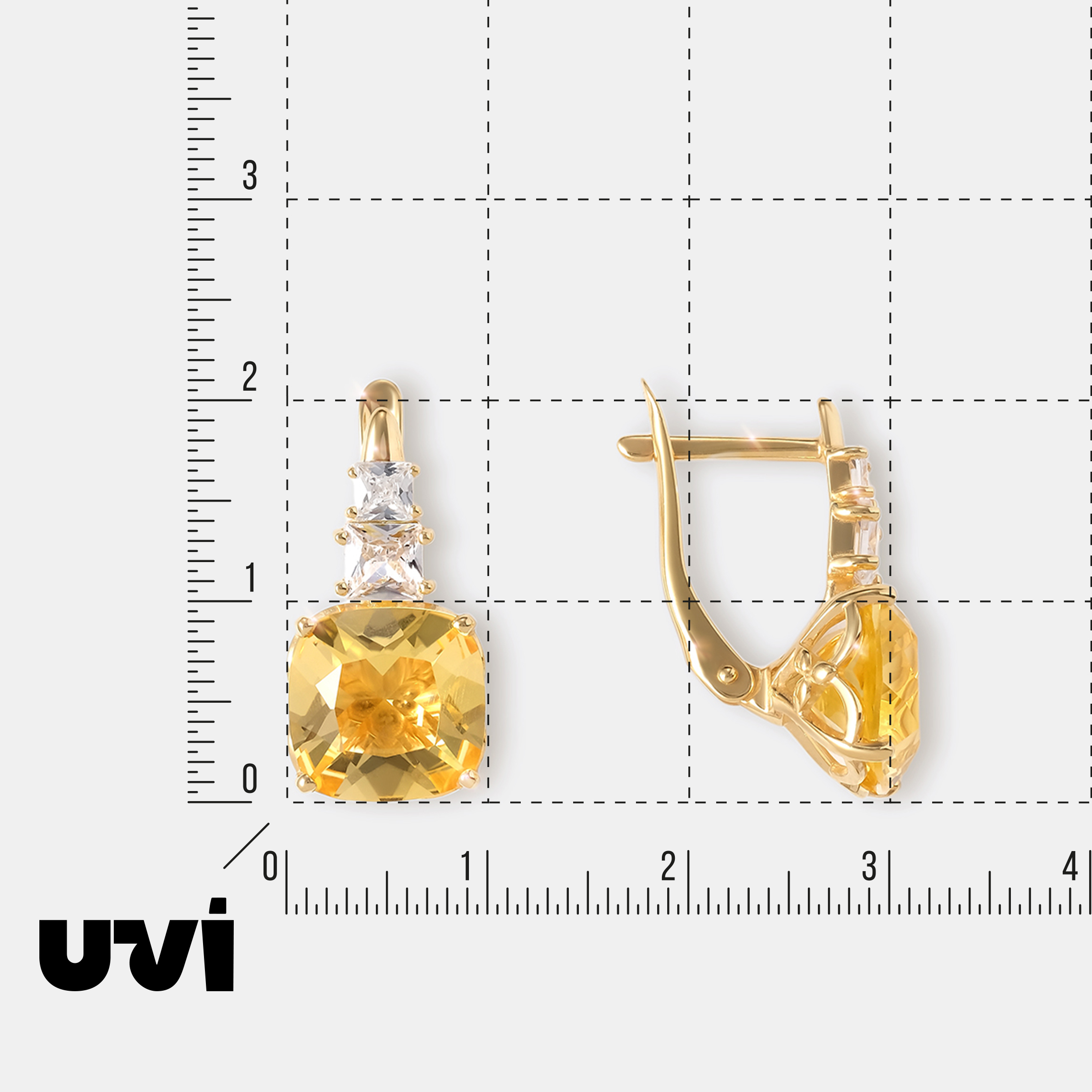 Серебряные серьги с цитринами