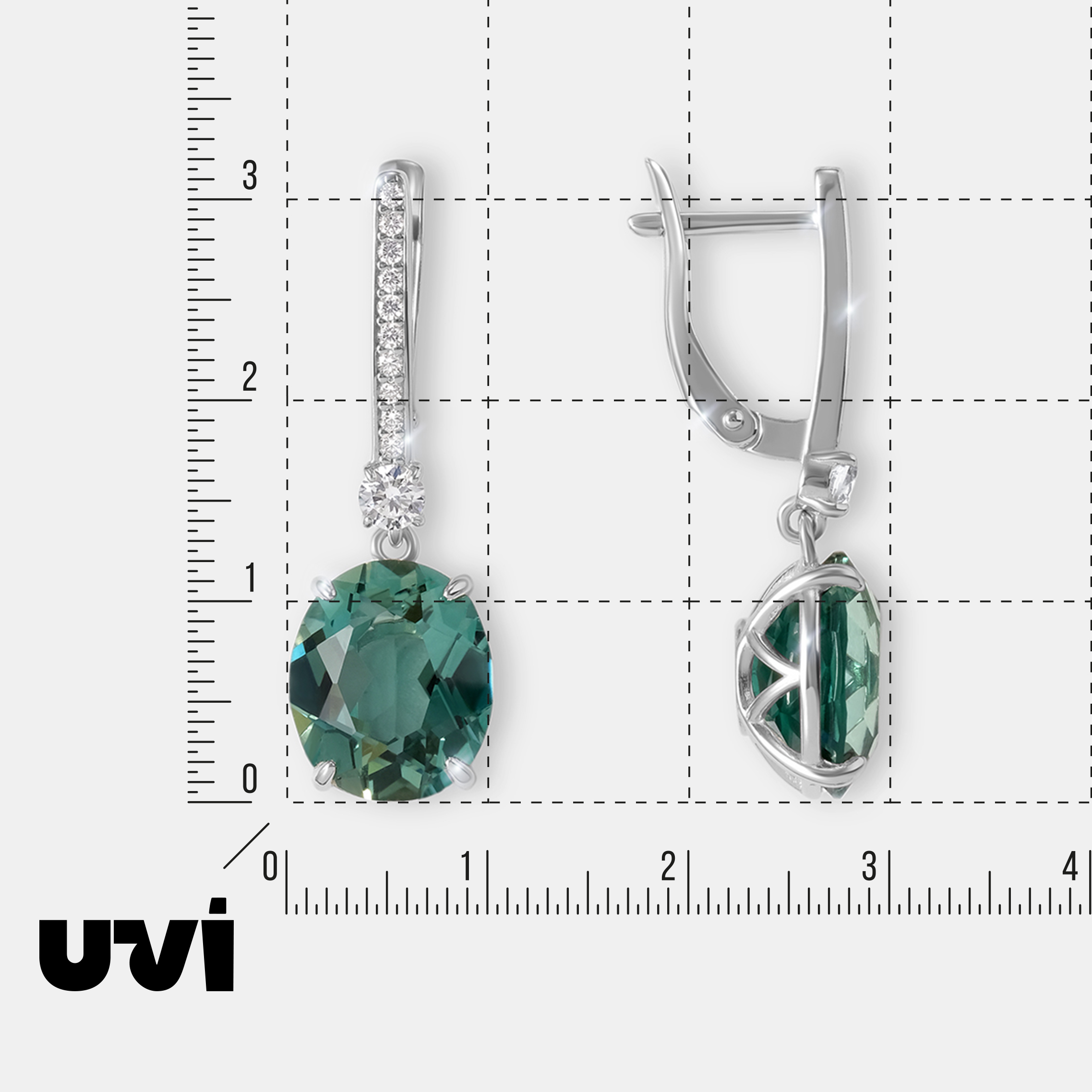 Серебряные серьги с празиолитами