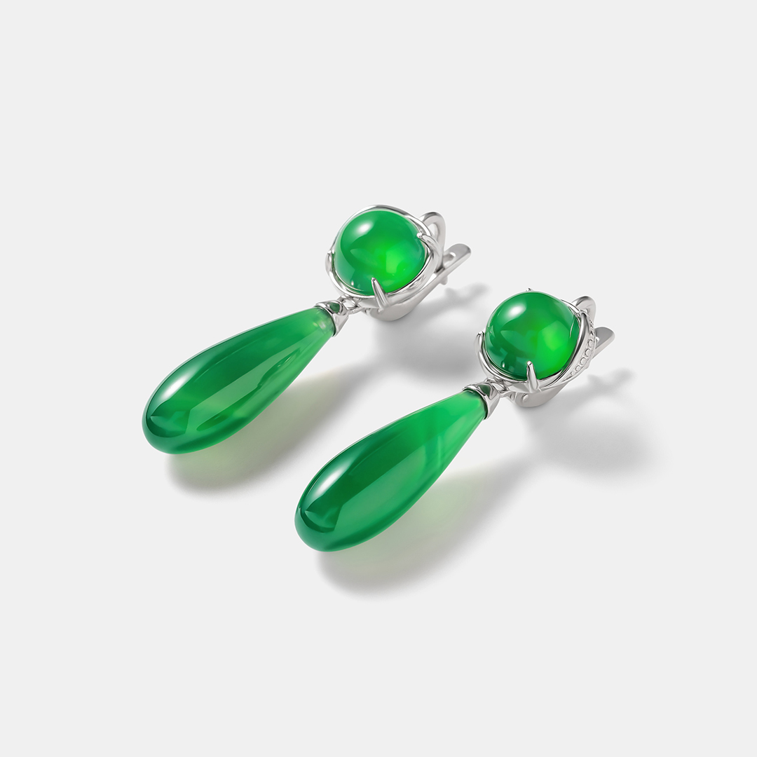 Серебряные серьги с агатами