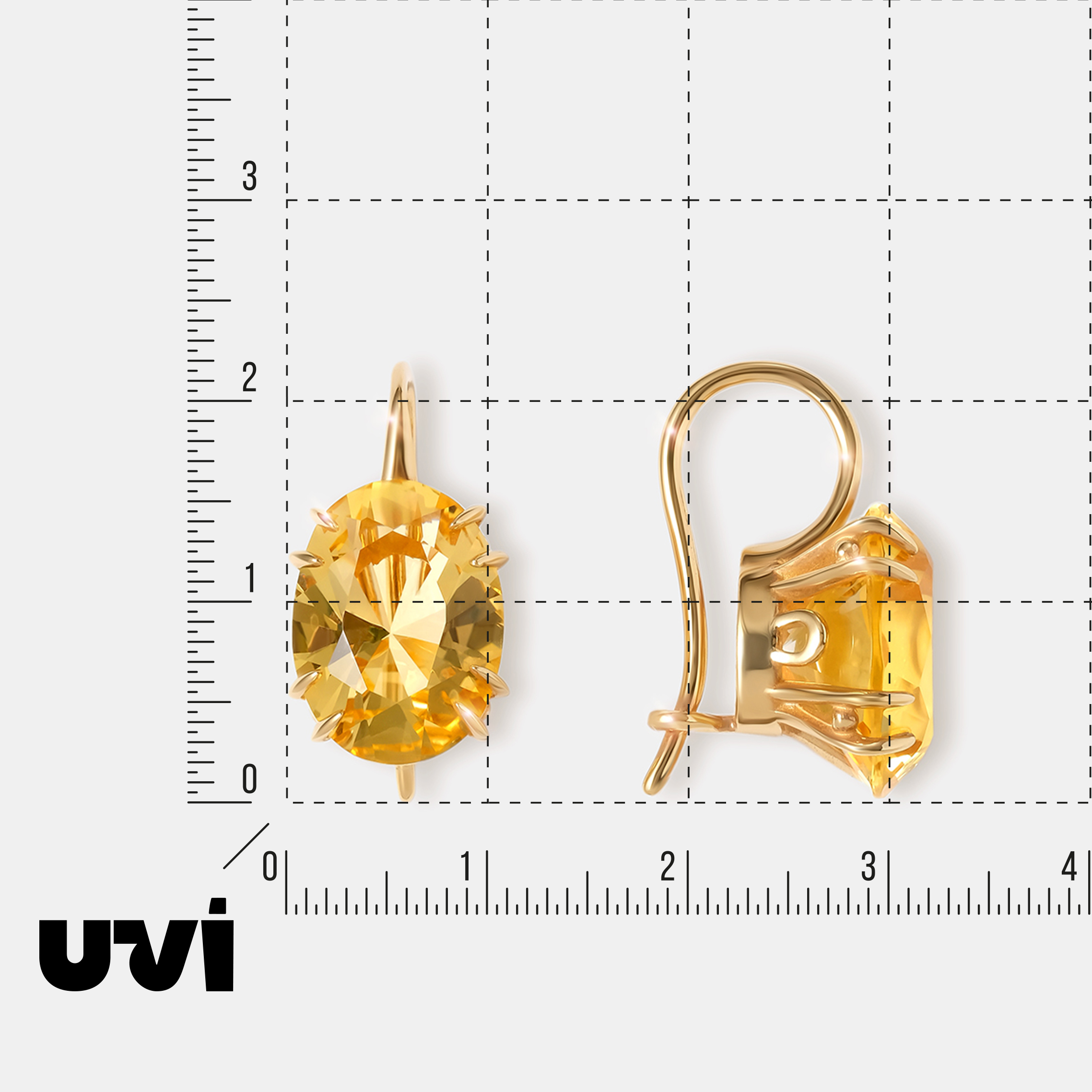 Серебряные серьги с цитринами