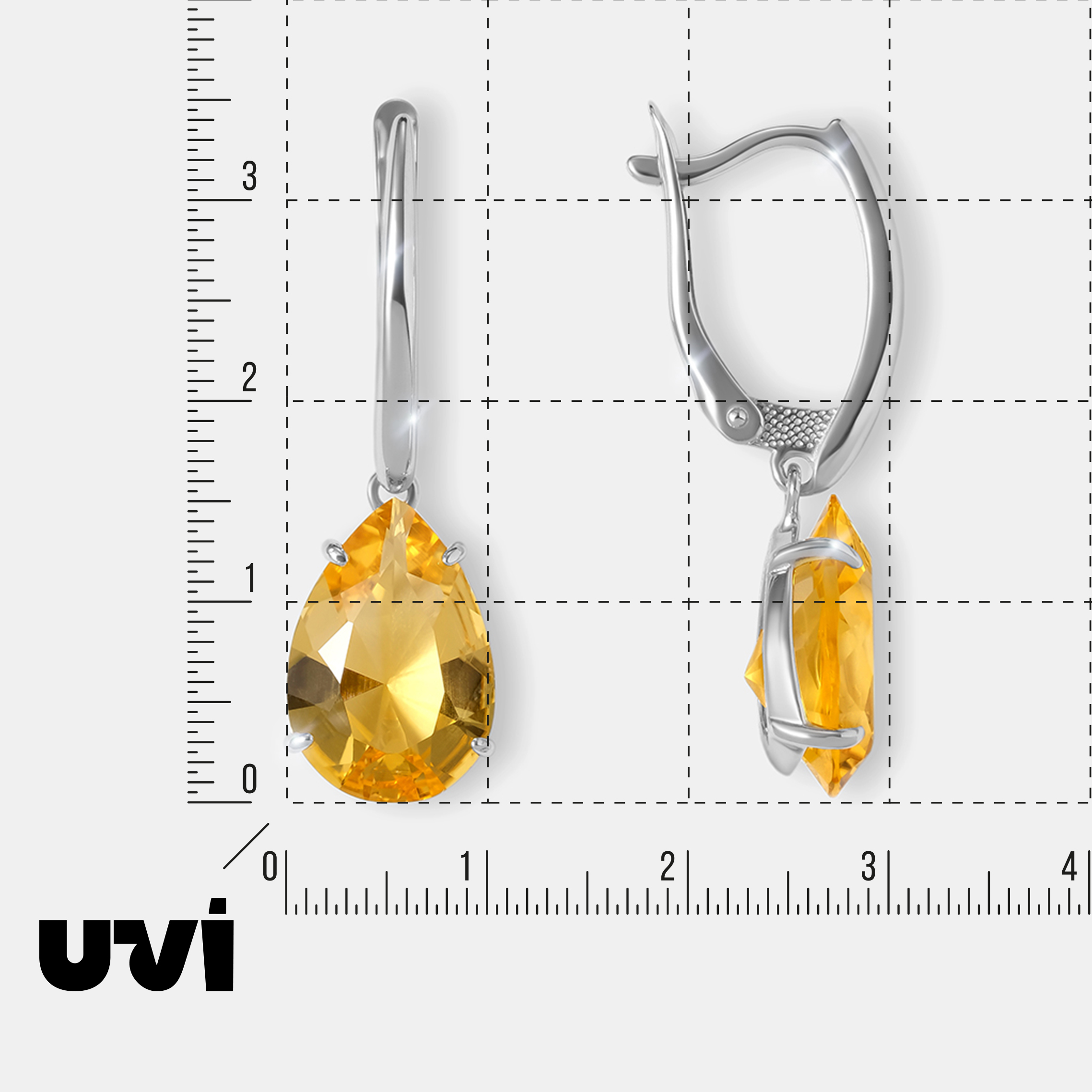Серебряные серьги с цитринами