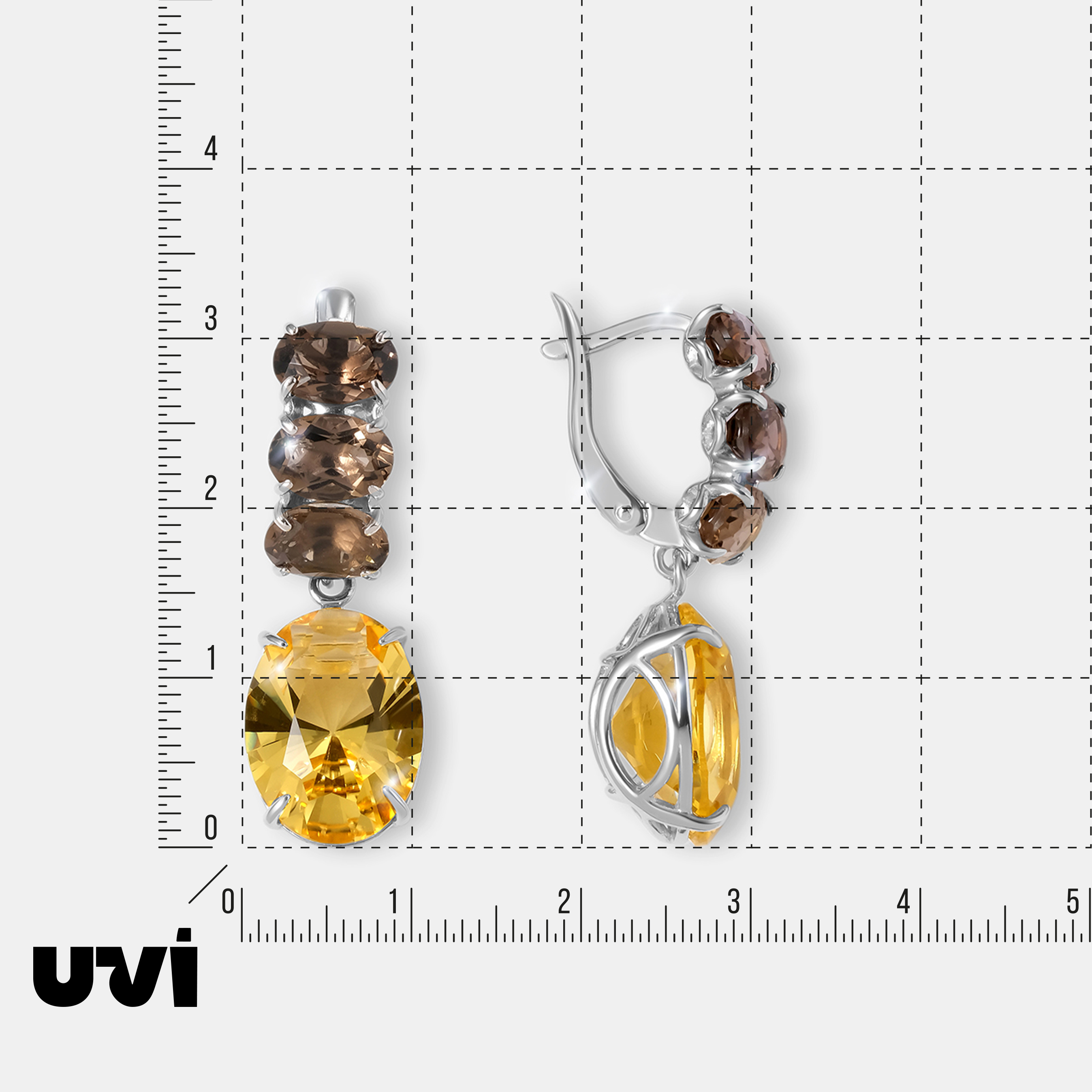 Серебряные серьги с цитринами