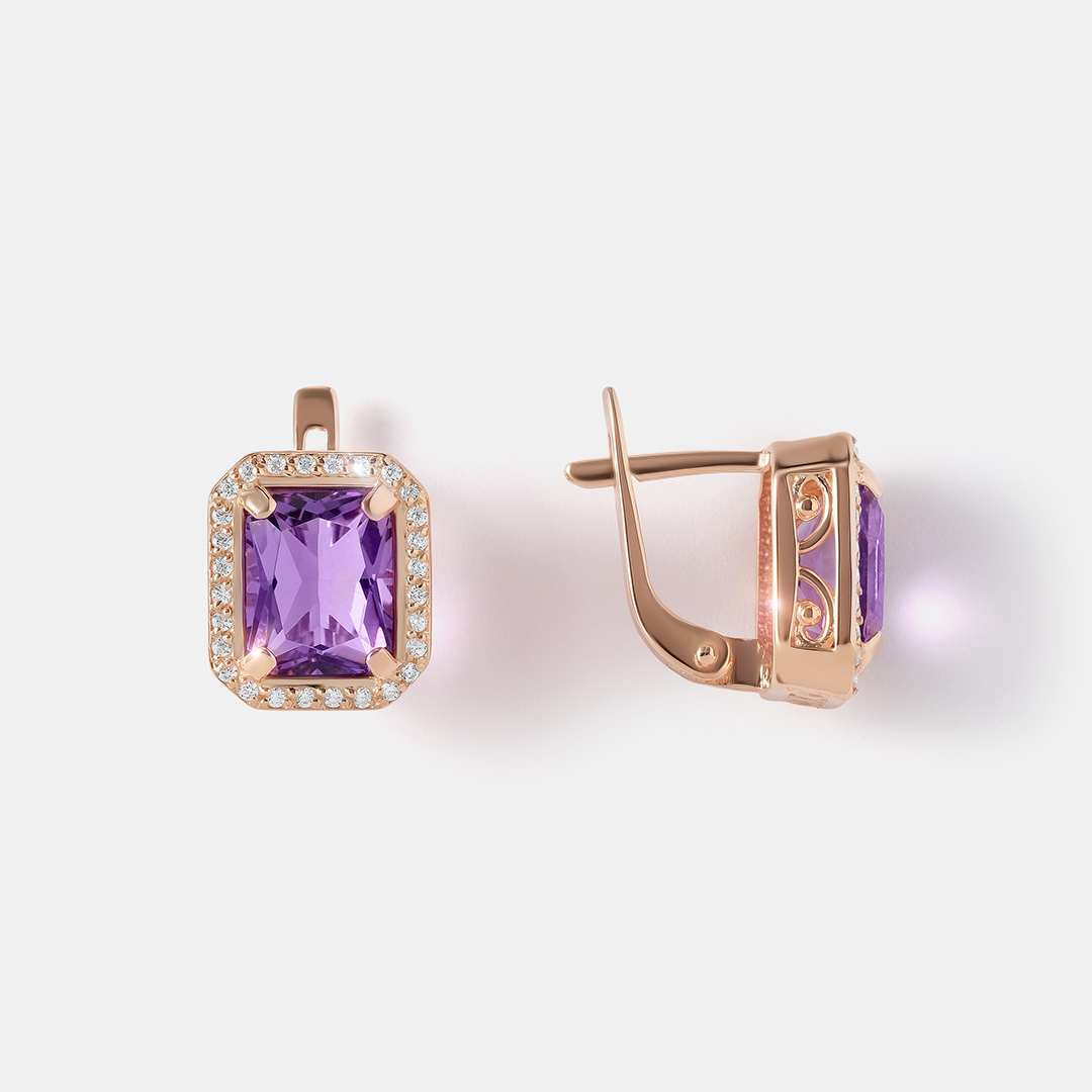 Серебряные серьги с аметистами