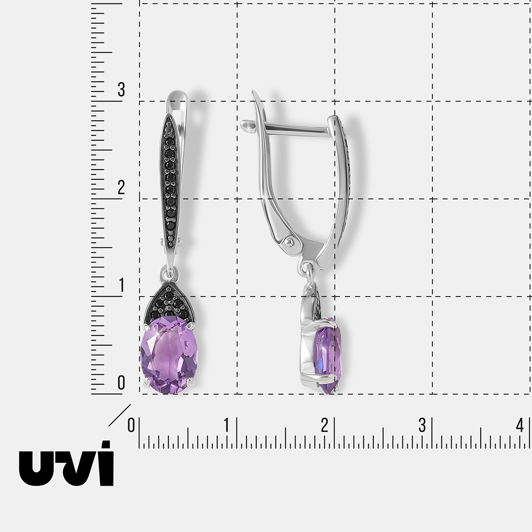 Серебряные серьги с аметистами