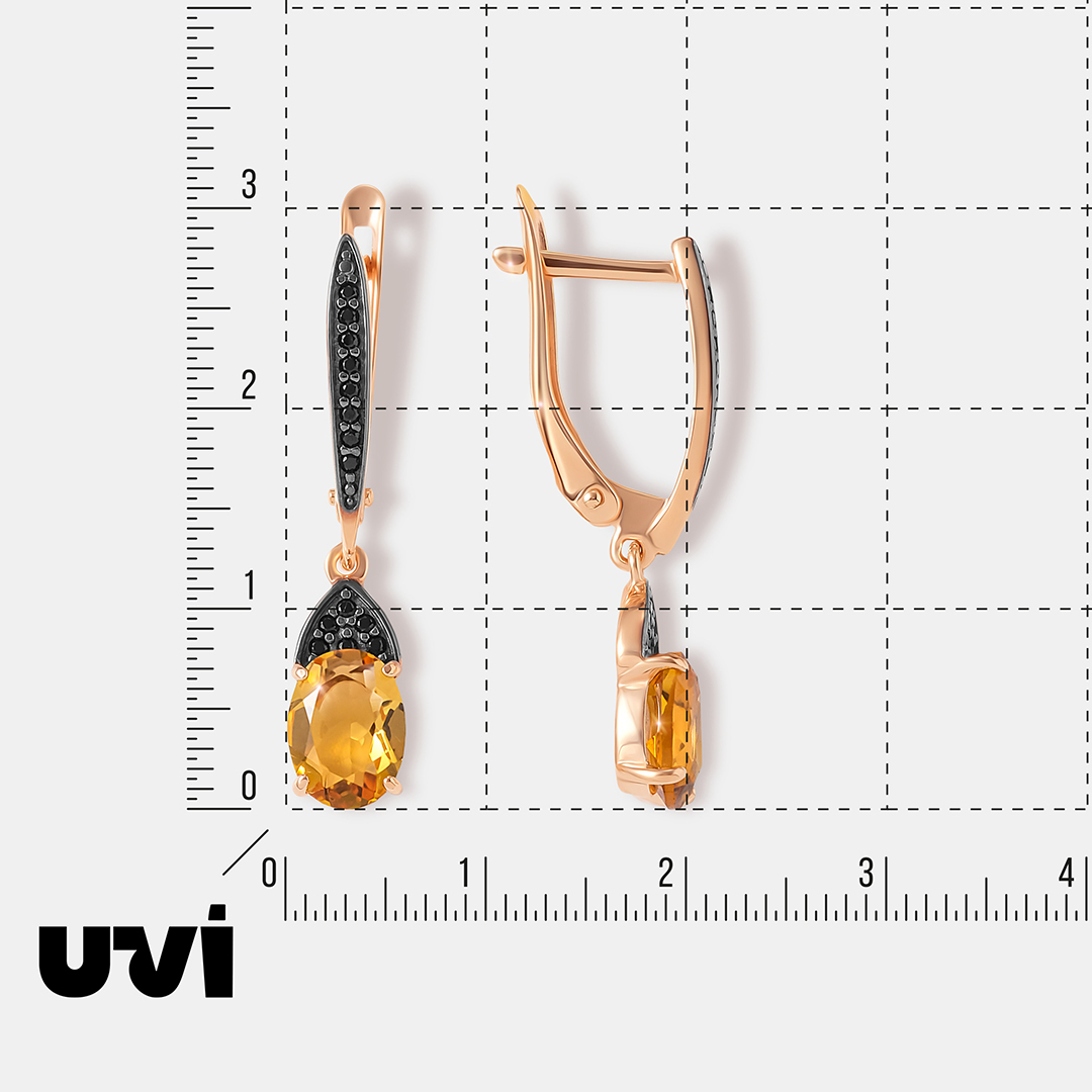 Серебряные серьги с цитринами