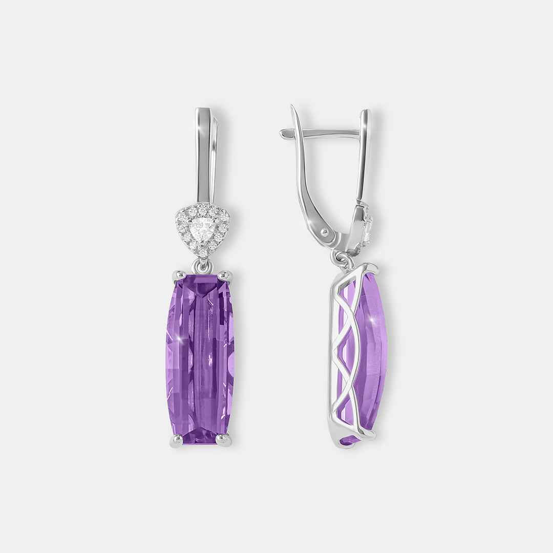 Серебряные серьги с аметистами