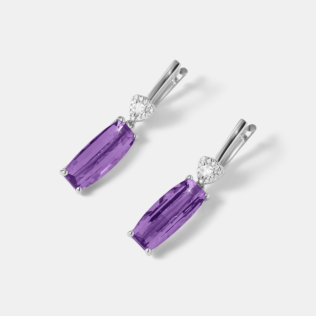 Серебряные серьги с аметистами