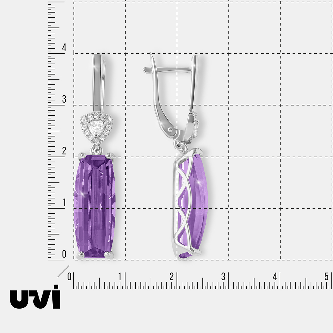 Серебряные серьги с аметистами