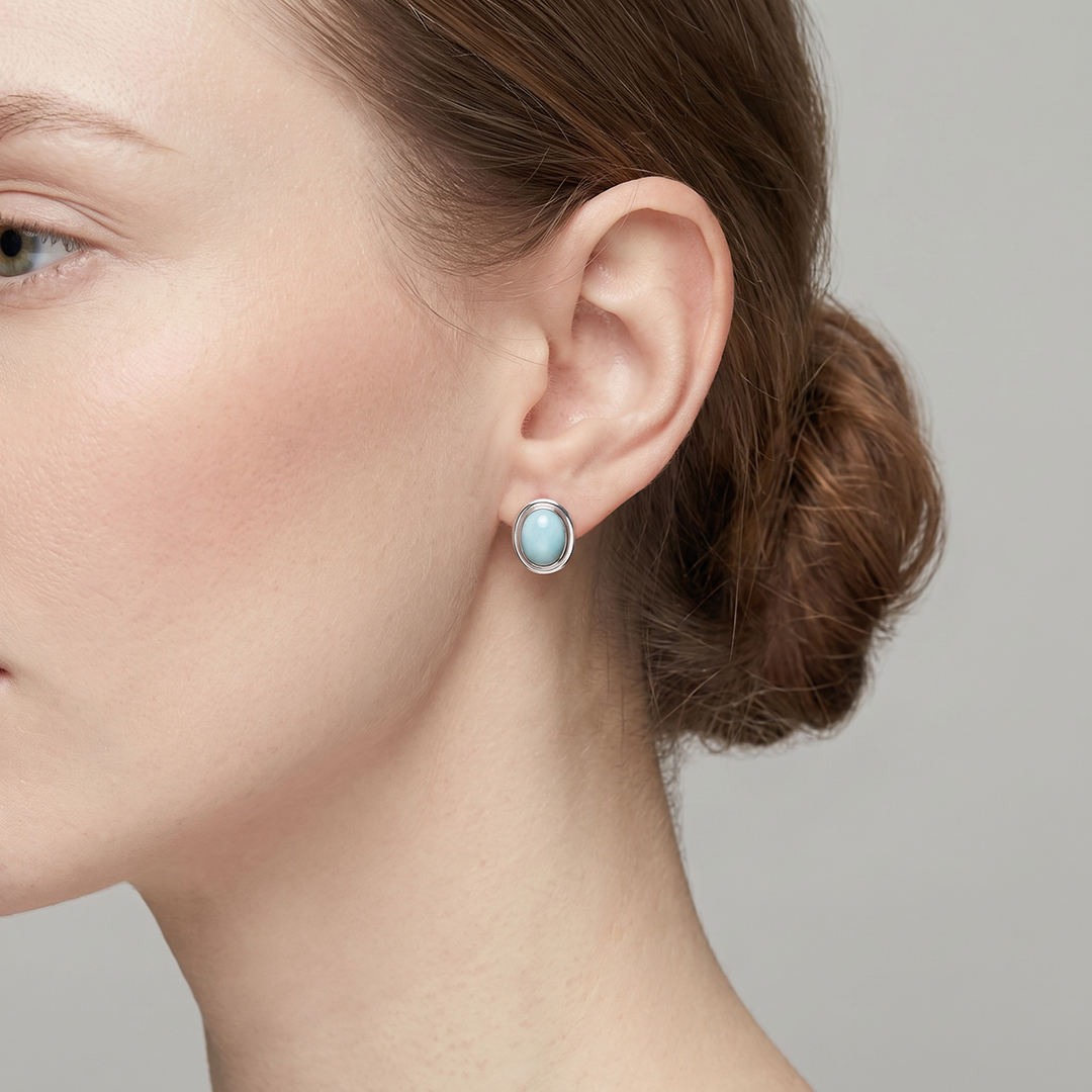 Серебряные серьги с бирюзой