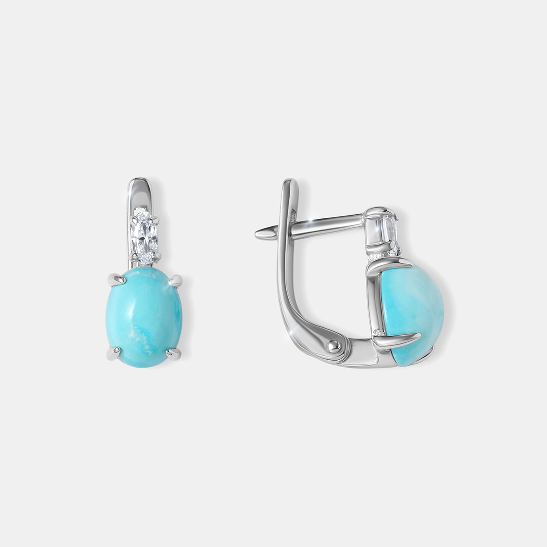 Серебряные серьги с бирюзой
