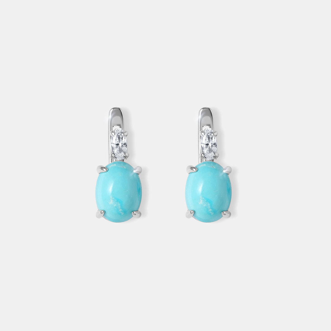 Серебряные серьги с бирюзой