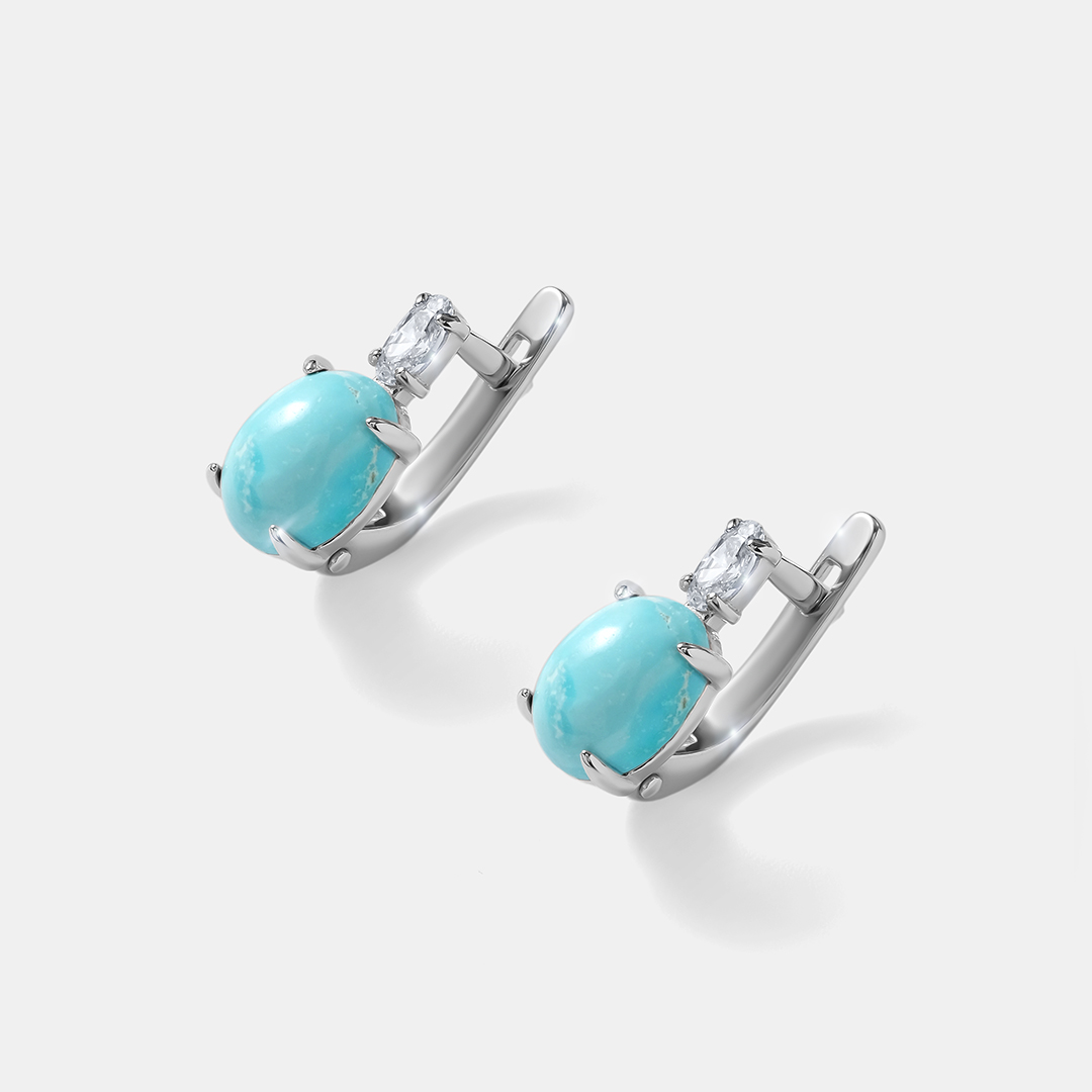 Серебряные серьги с бирюзой