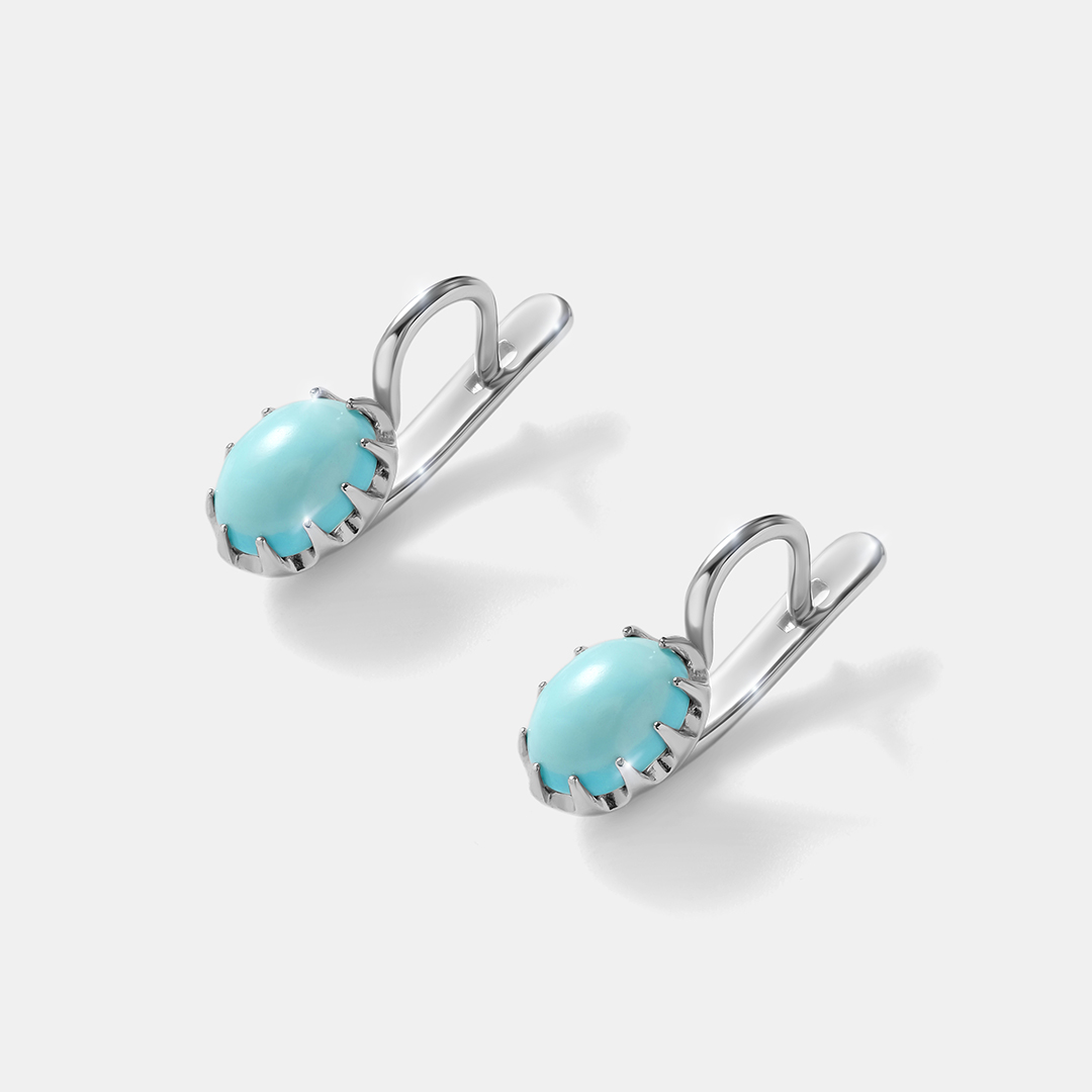Серебряные серьги с бирюзой