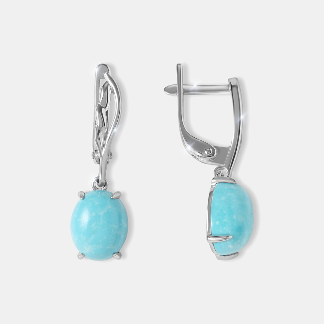 Серебряные серьги с бирюзой